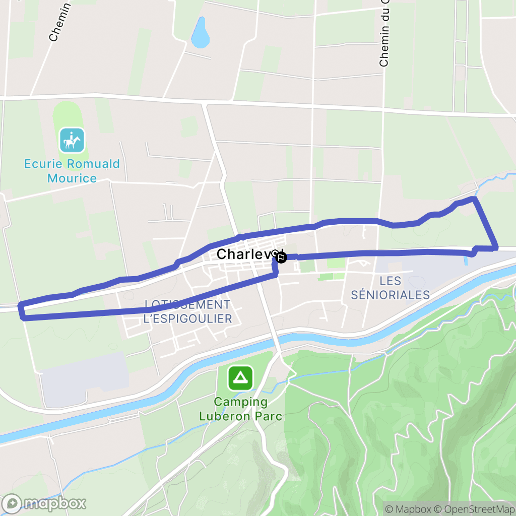 Charleval : carte du parcours de randonnée - France