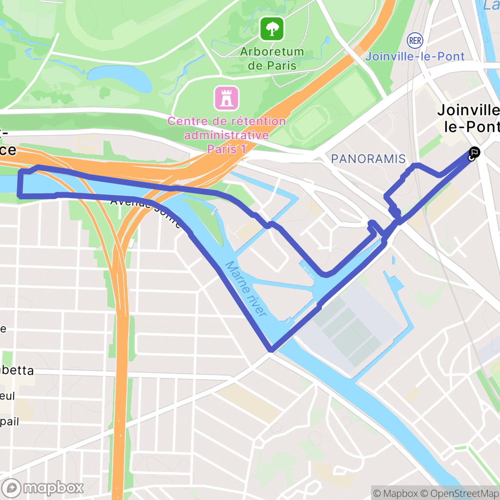 Joinville-le-Pont : carte du parcours de randonnée - France
