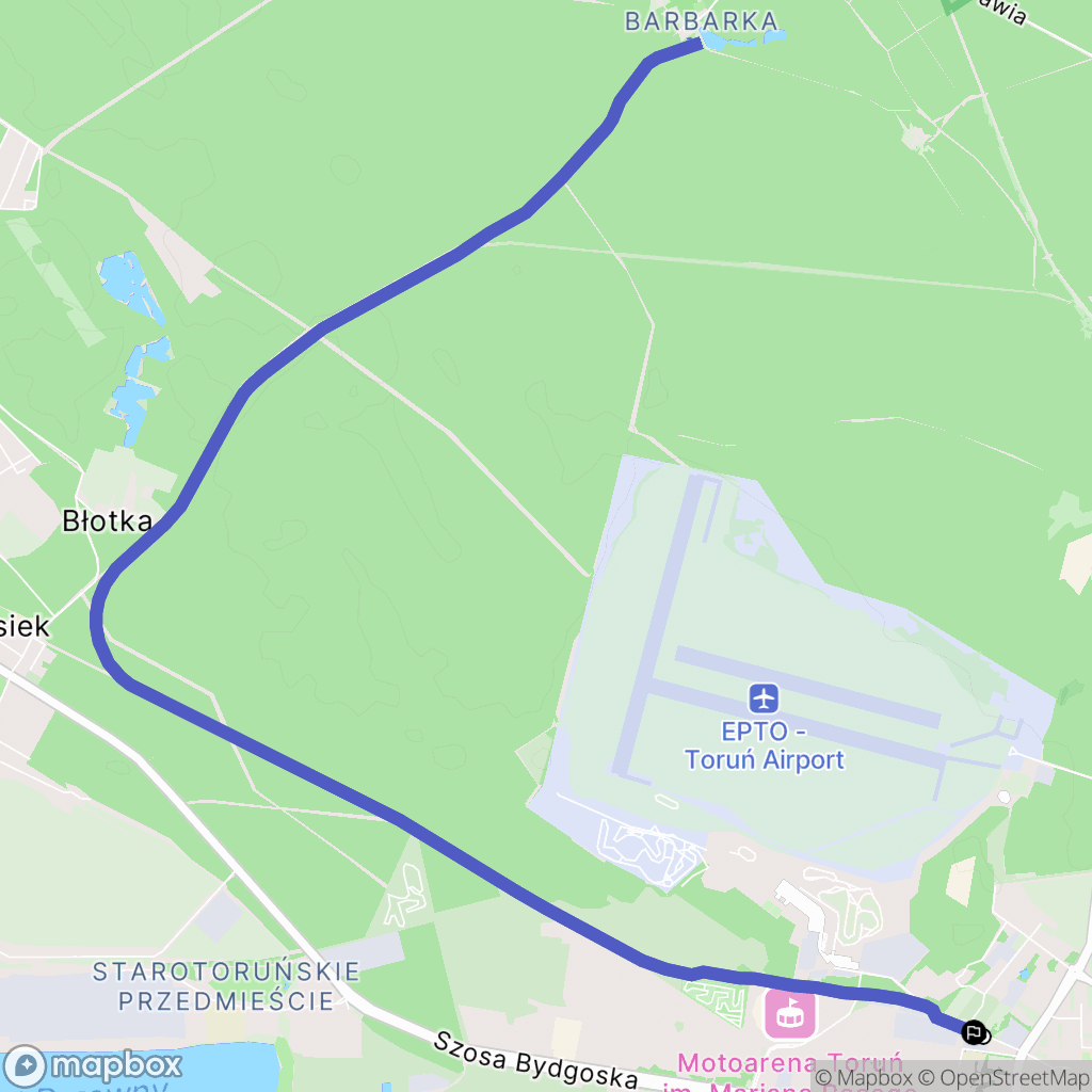 Toruń: mapa trasy - Poland
