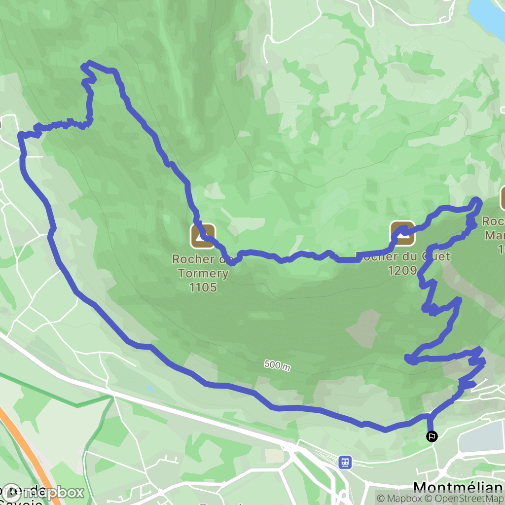 Montmélian : carte du parcours de randonnée - France
