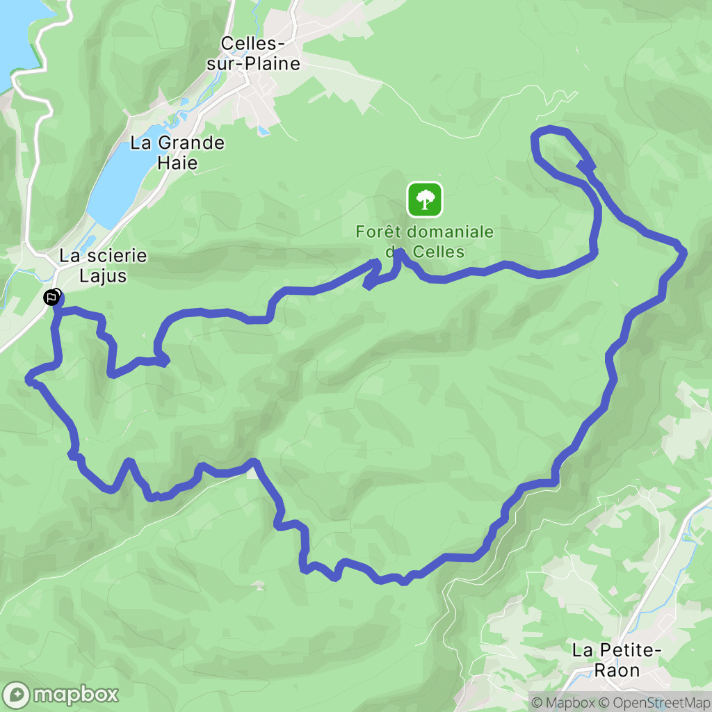 Celles-sur-Plaine : carte du parcours de randonnée - France