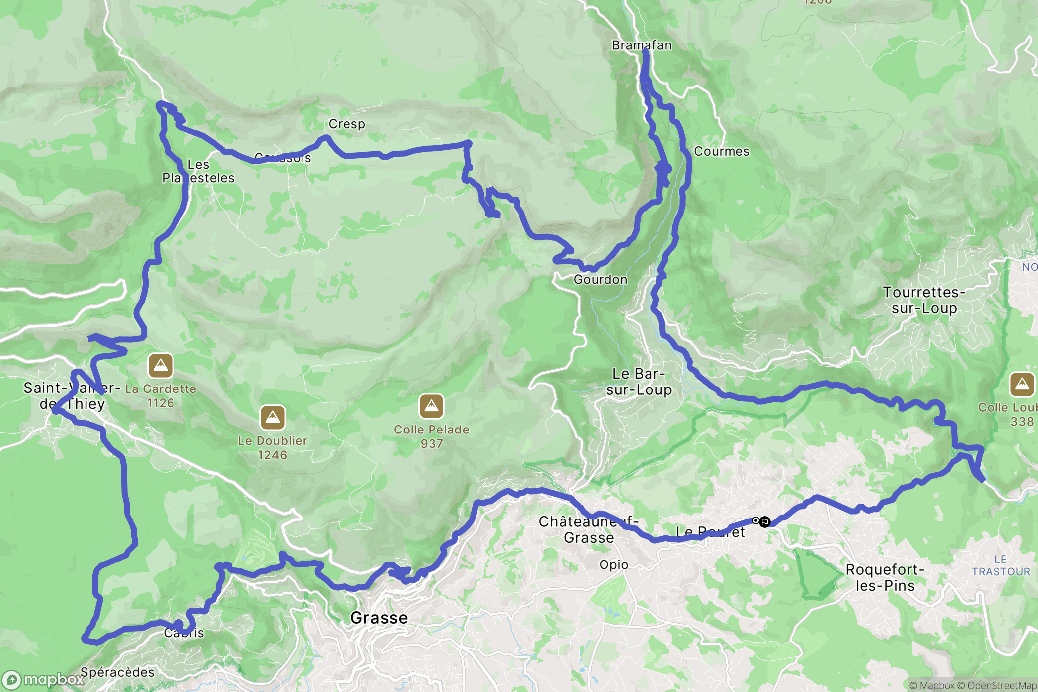 Le Rouret : carte du parcours de randonnée - France