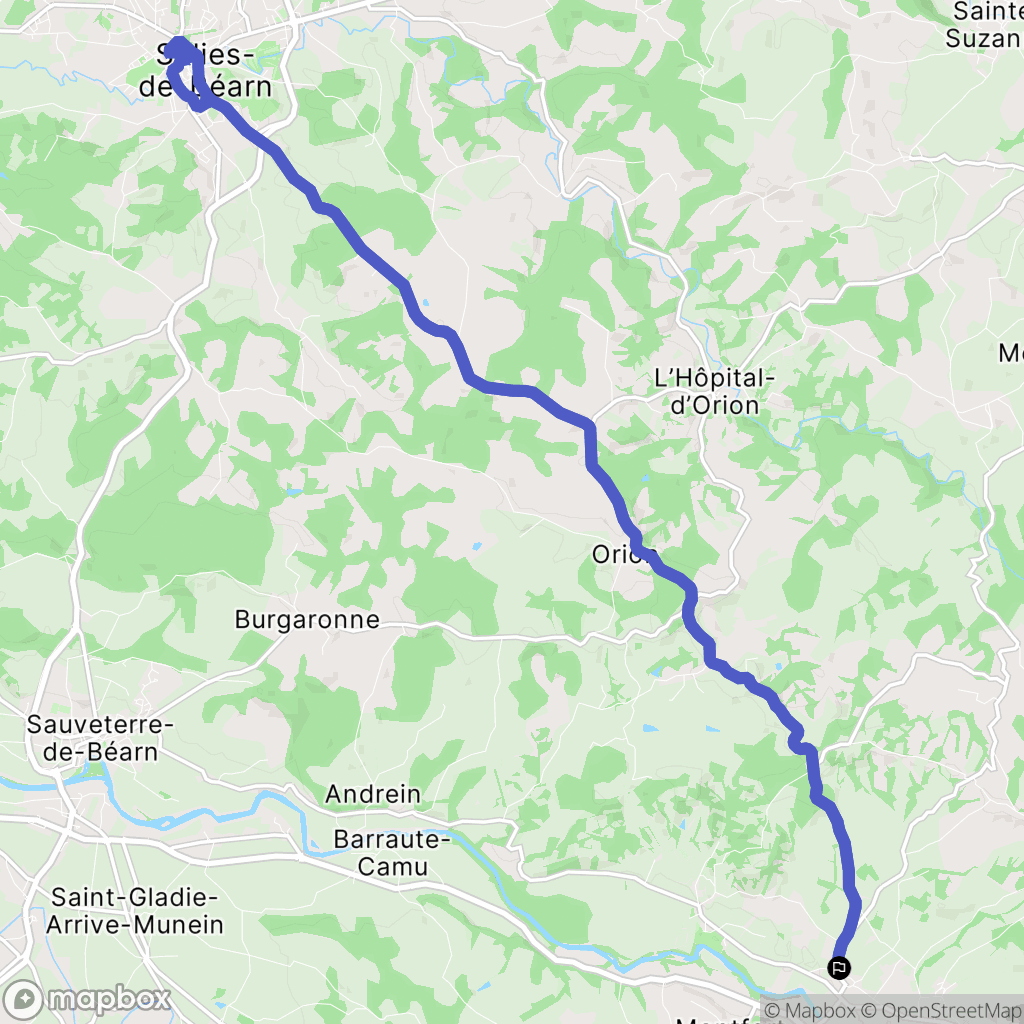 Narp : carte du parcours de randonnée - France