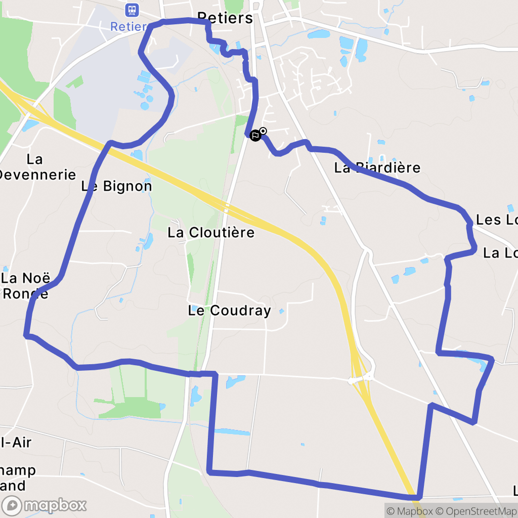 Retiers : carte du parcours de randonnée - France