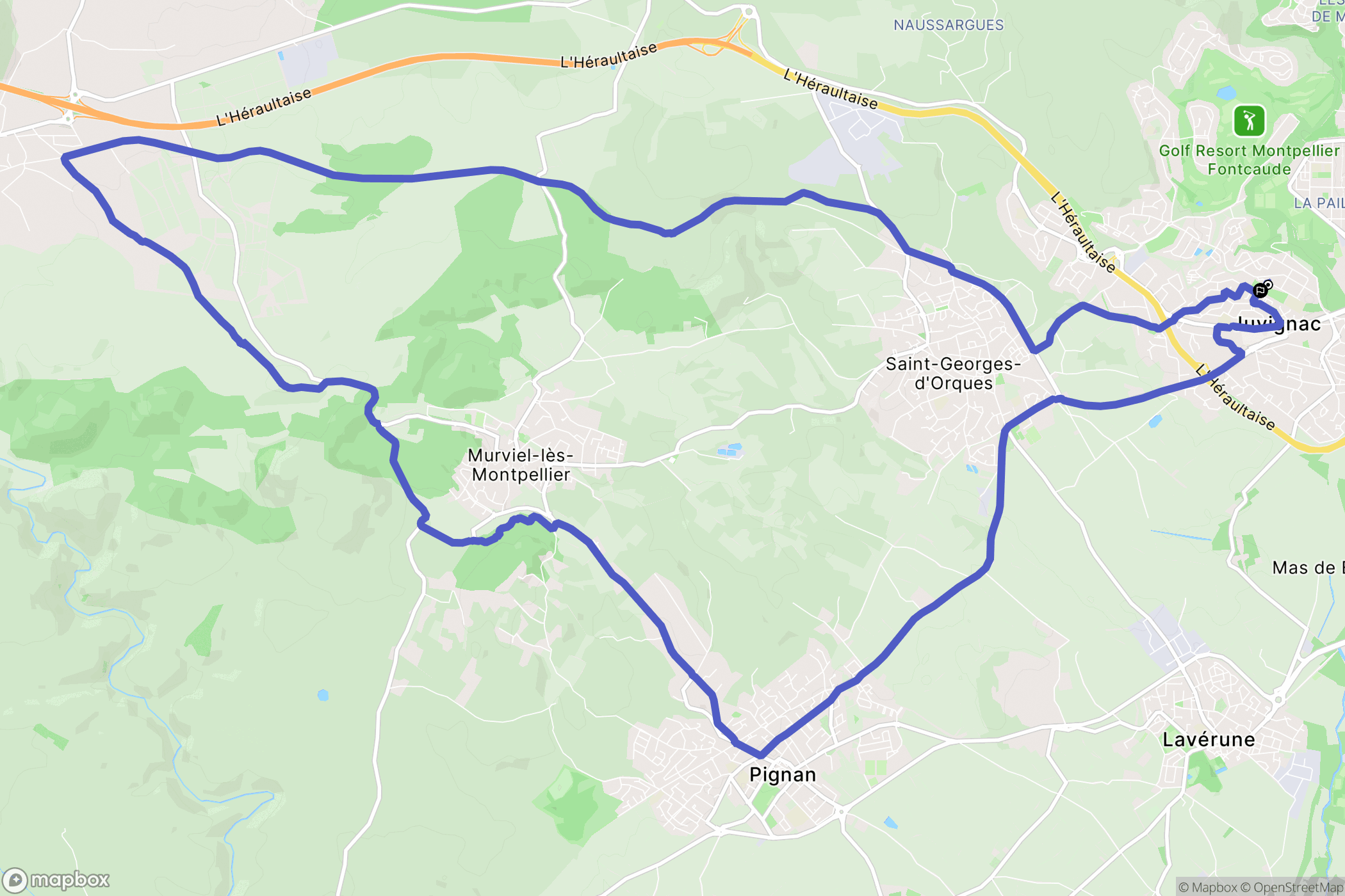 Juvignac : carte du parcours de randonnée - France