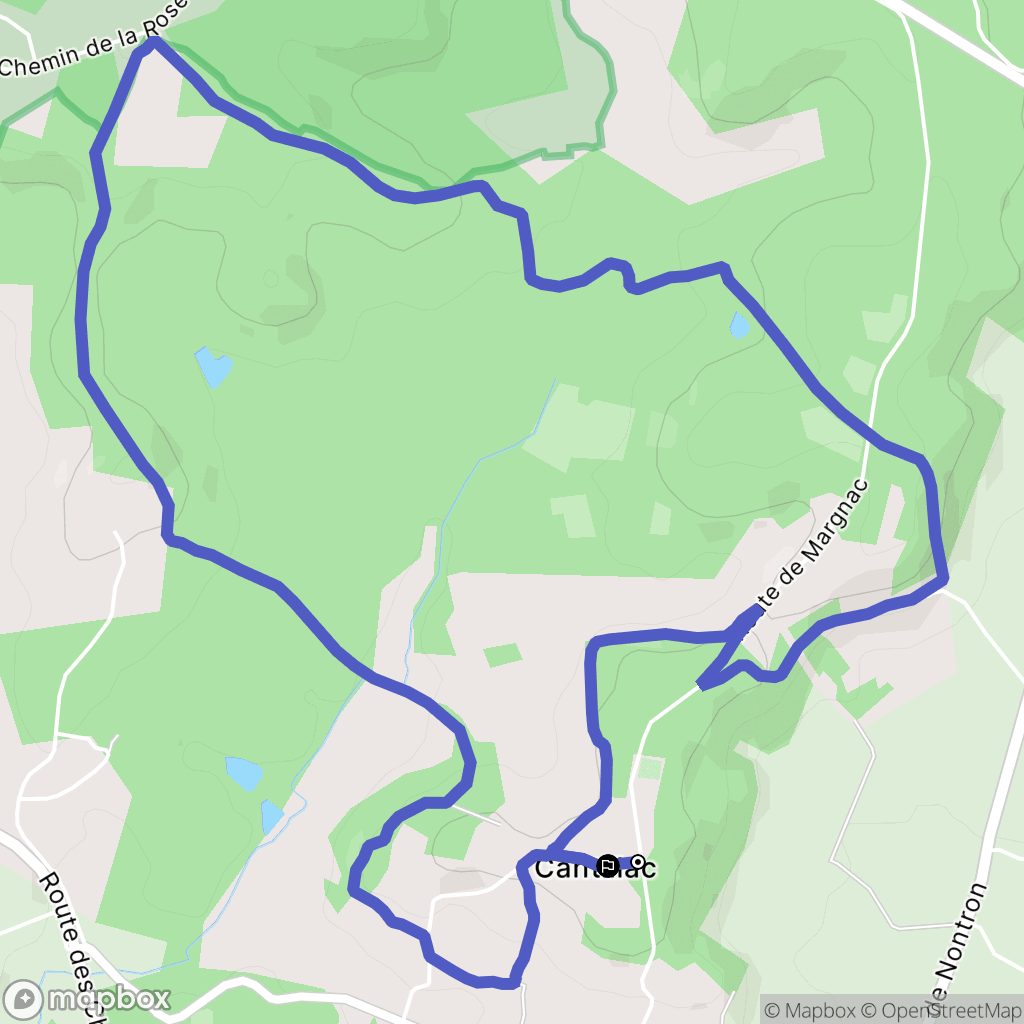 Brantôme en Périgord : carte du parcours de randonnée - France
