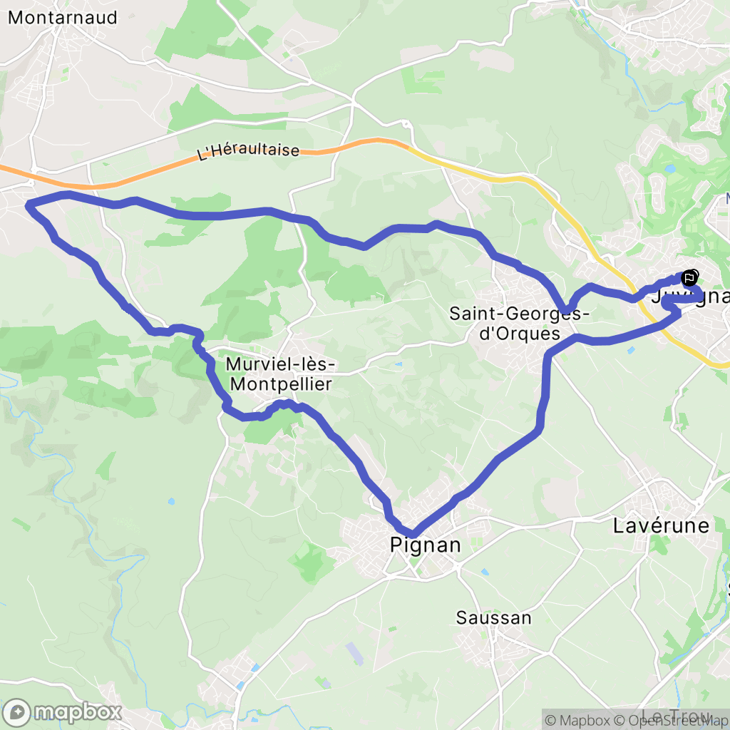 Juvignac : carte du parcours de randonnée - France