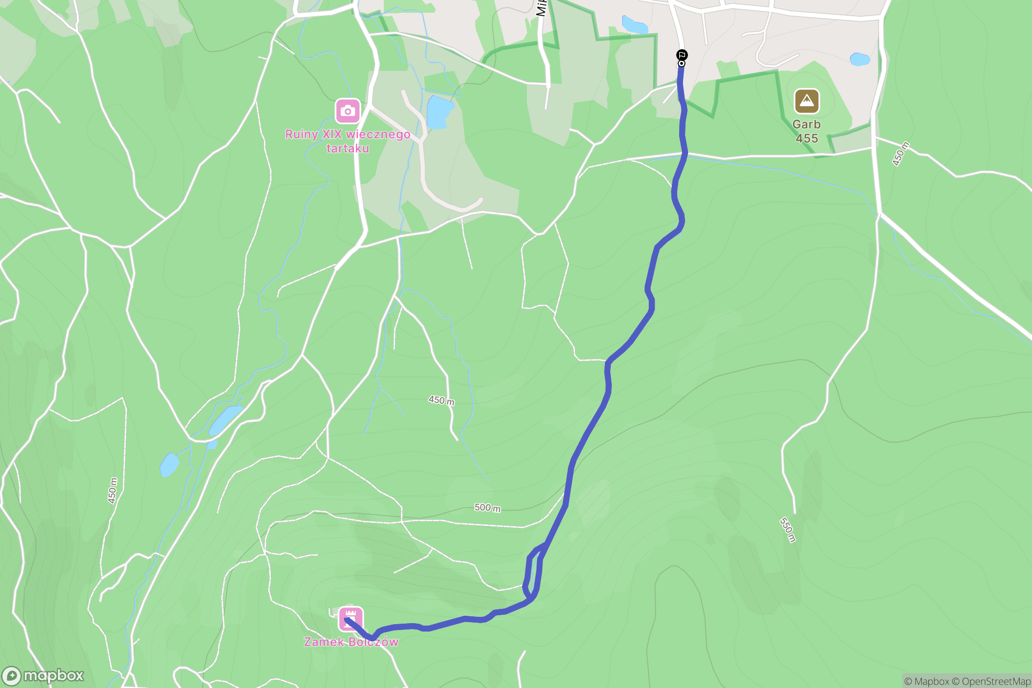 Janowice Wielkie: mapa trasy - Poland