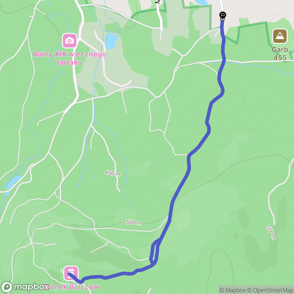 Janowice Wielkie: mapa trasy - Poland