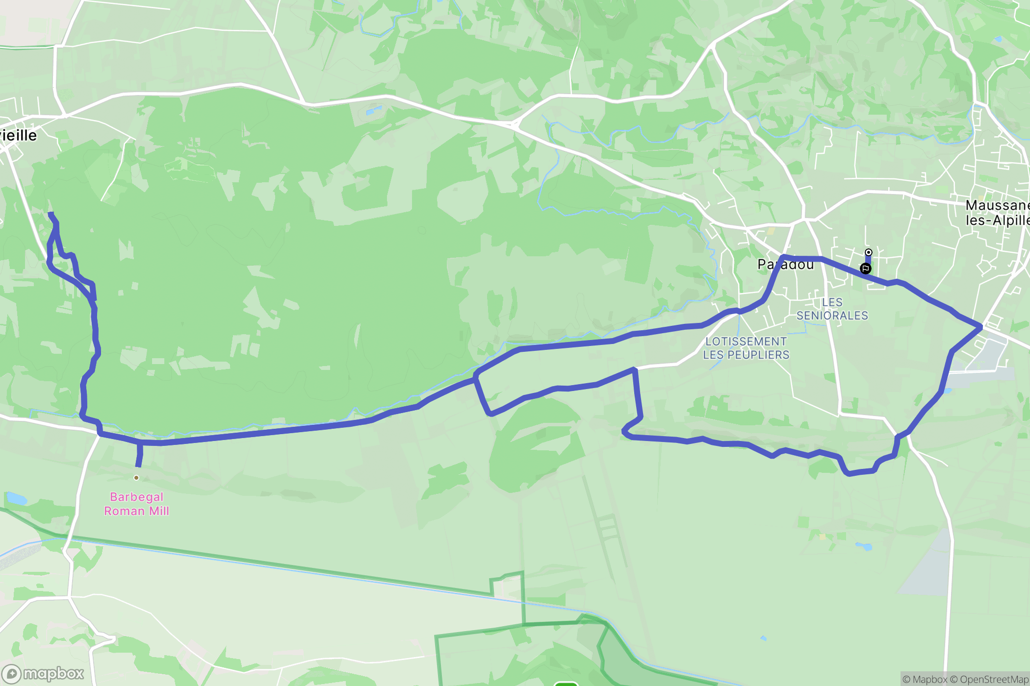 Paradou : carte du parcours de randonnée - France