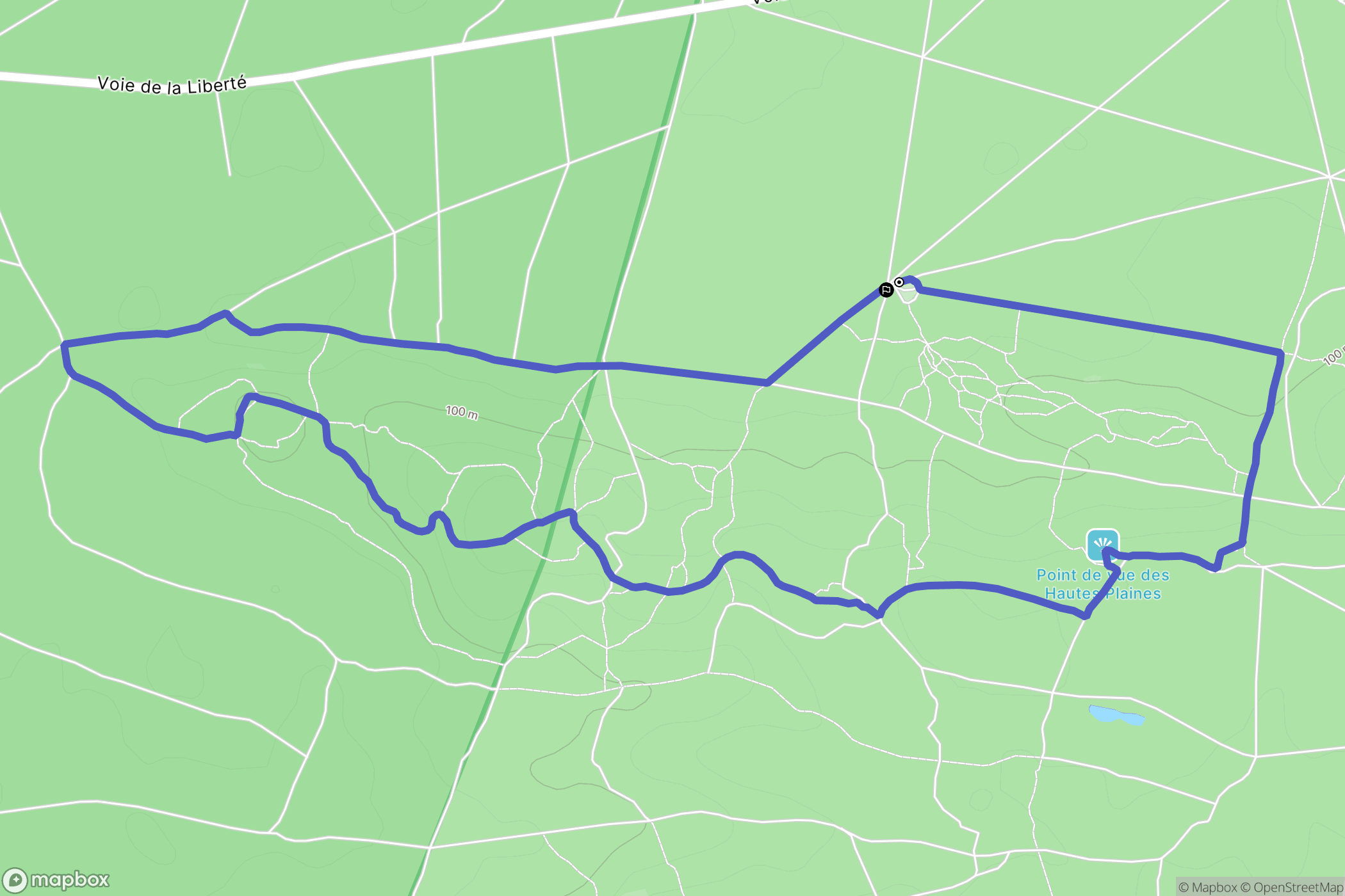 Fontainebleau : carte du parcours de randonnée - France