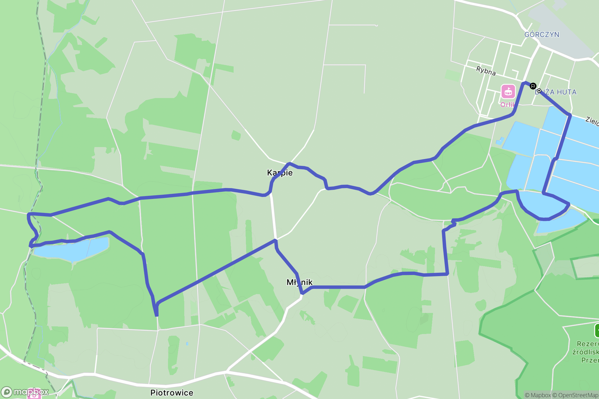 Przemków: mapa trasy - Poland