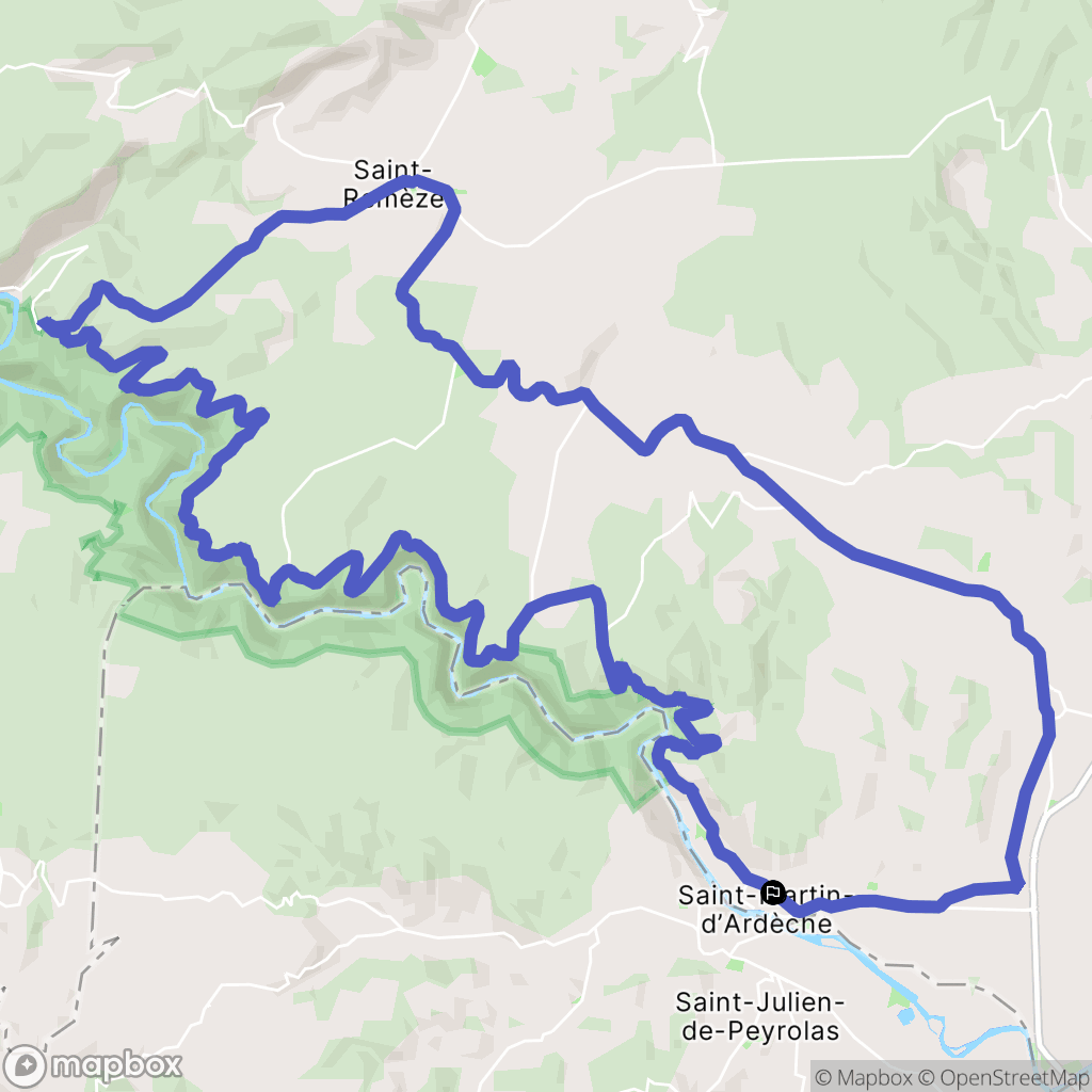 Saint-Martin-d'Ardèche : carte du parcours de randonnée - France