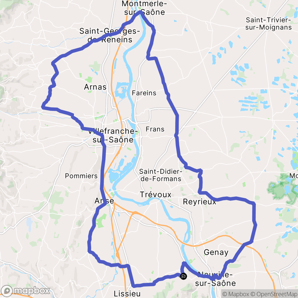 Saint-Germain-au-Mont-d'Or : carte du parcours de randonnée - France