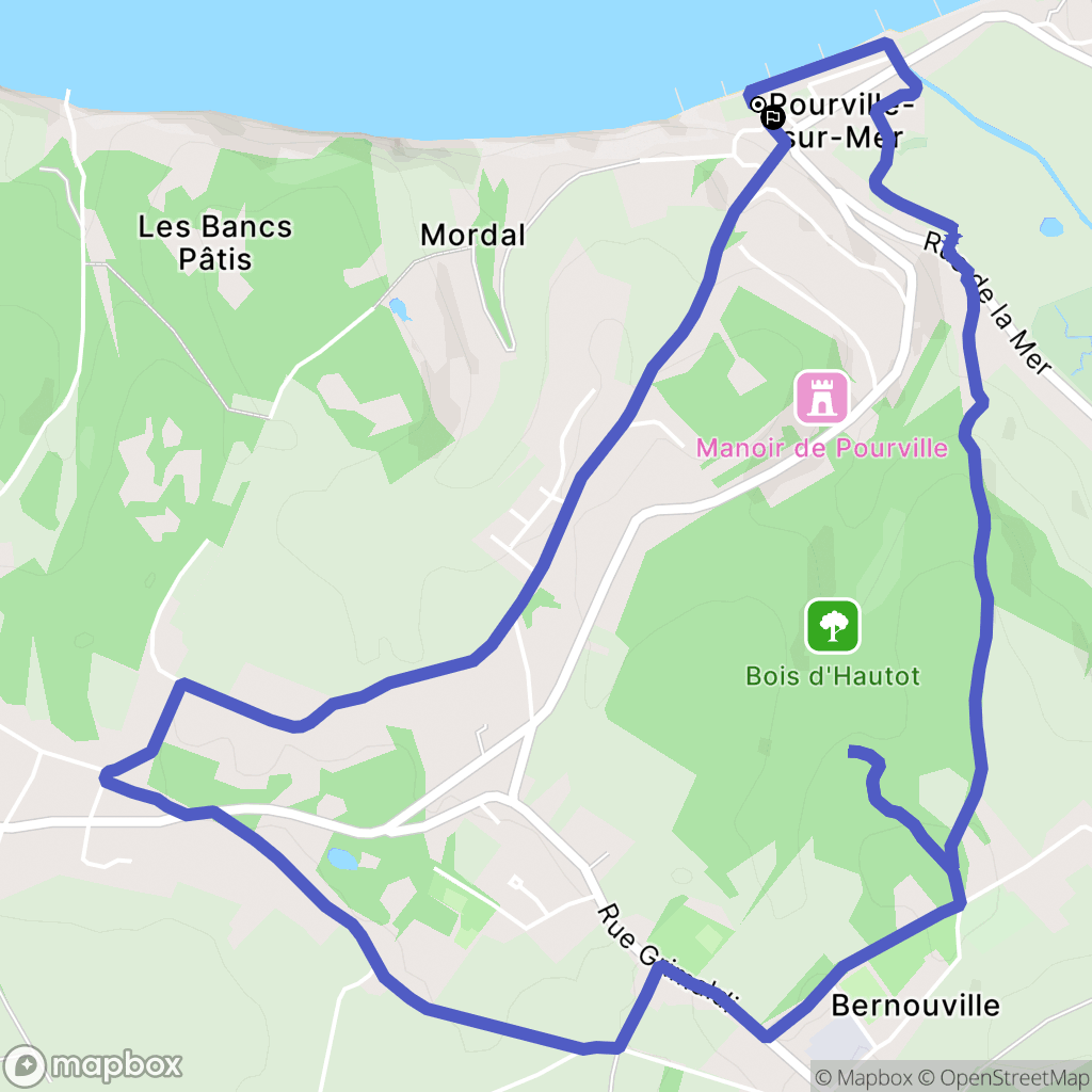 Varengeville-sur-Mer : carte du parcours de randonnée - France