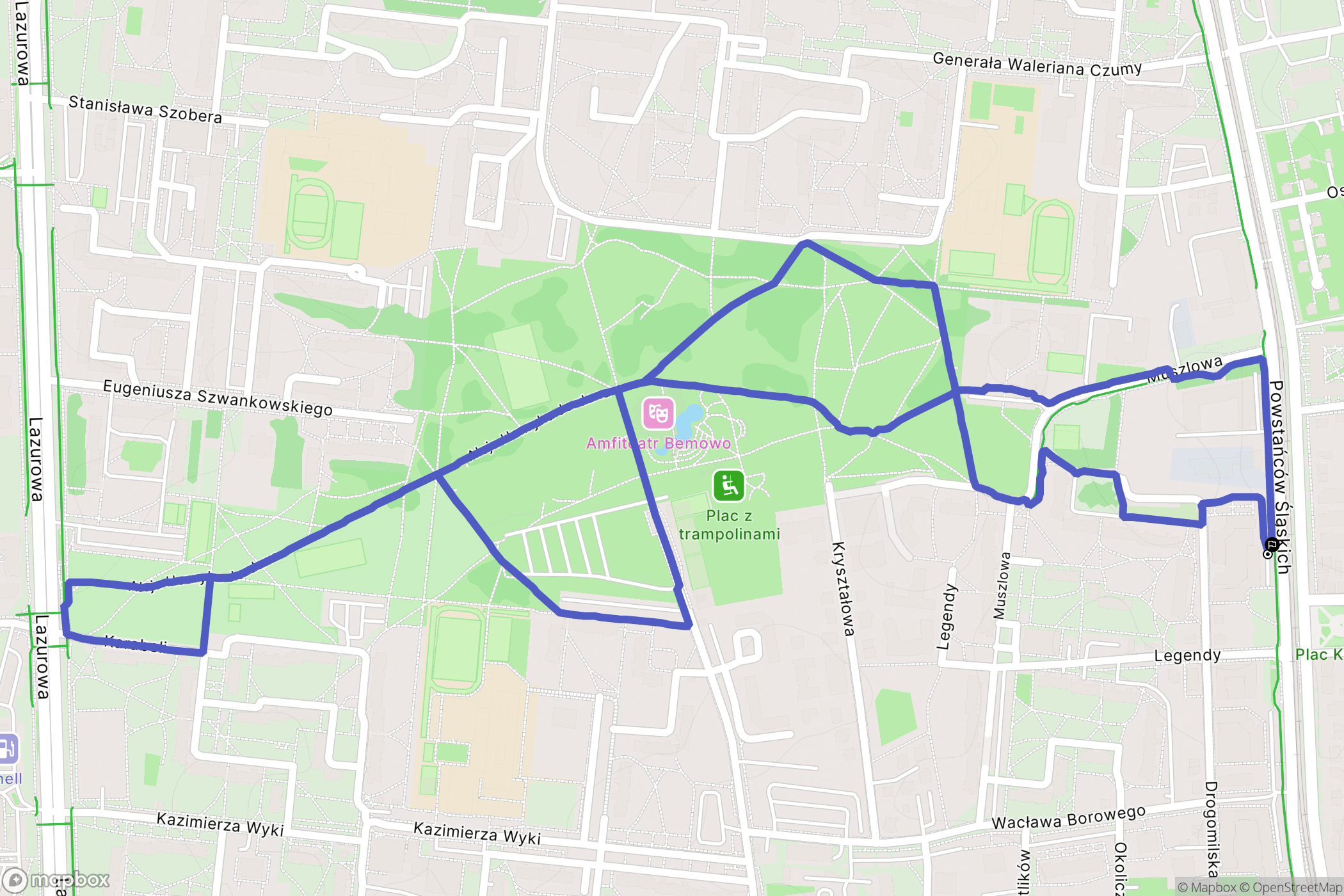 Warszawa: mapa trasy - Poland