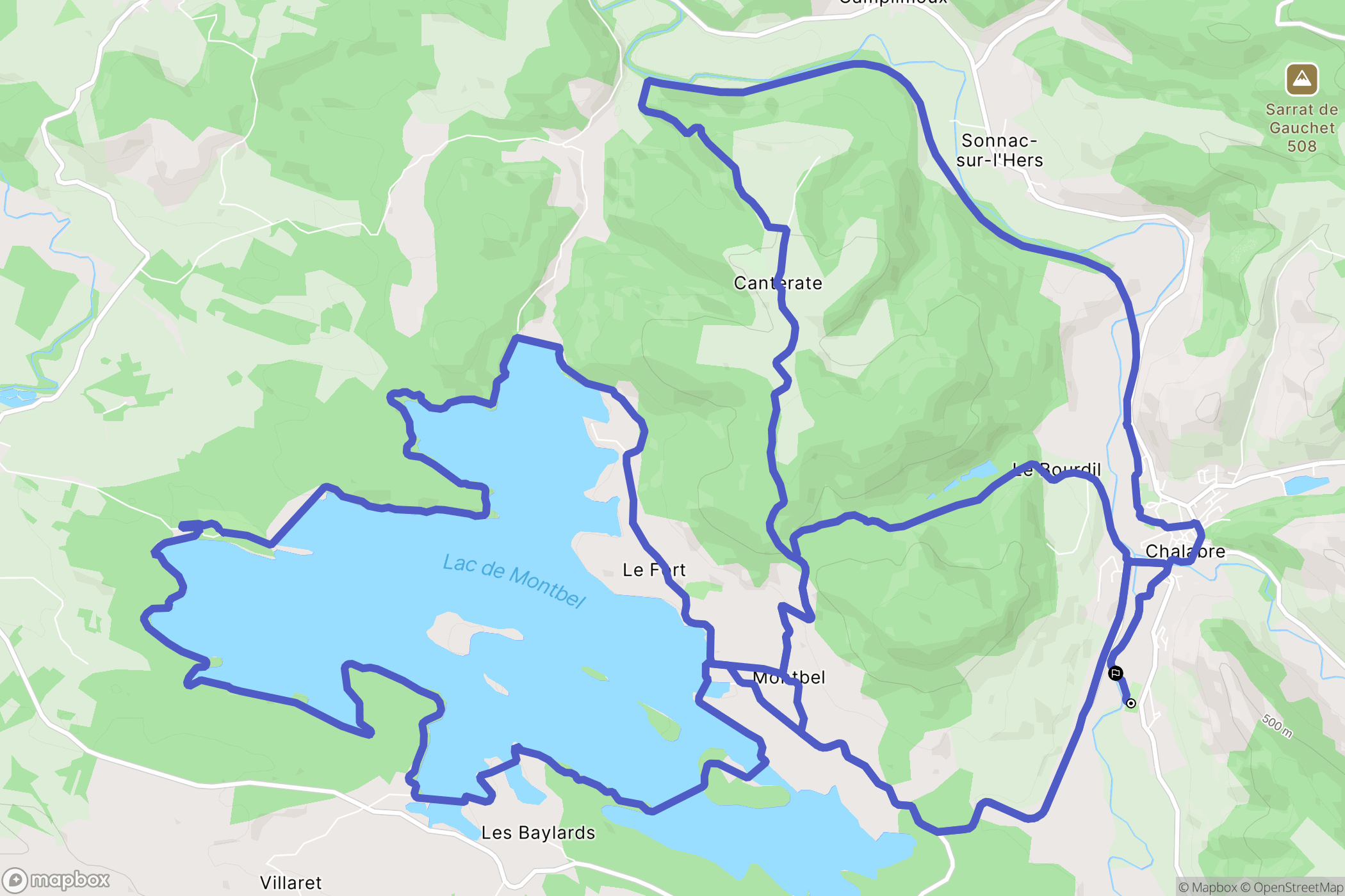 Chalabre : carte du parcours de randonnée - France