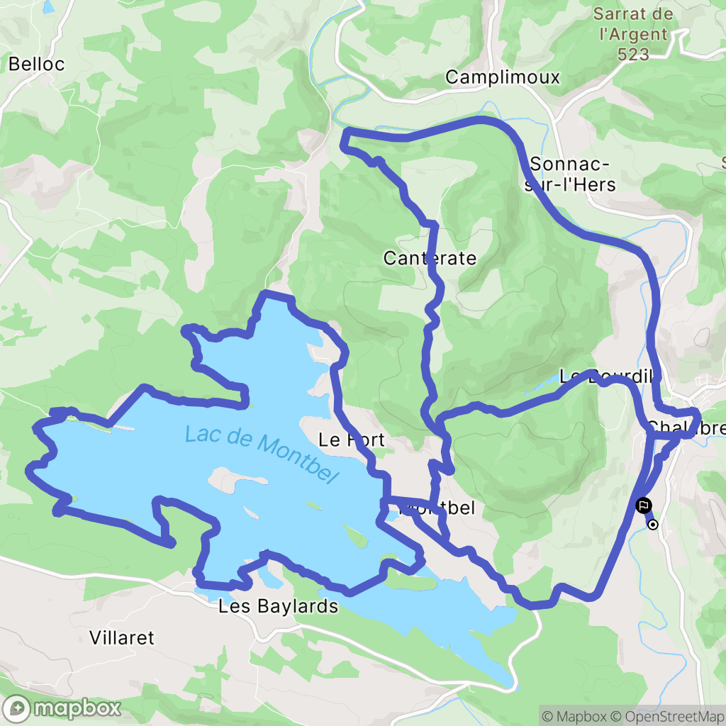 Chalabre : carte du parcours de randonnée - France