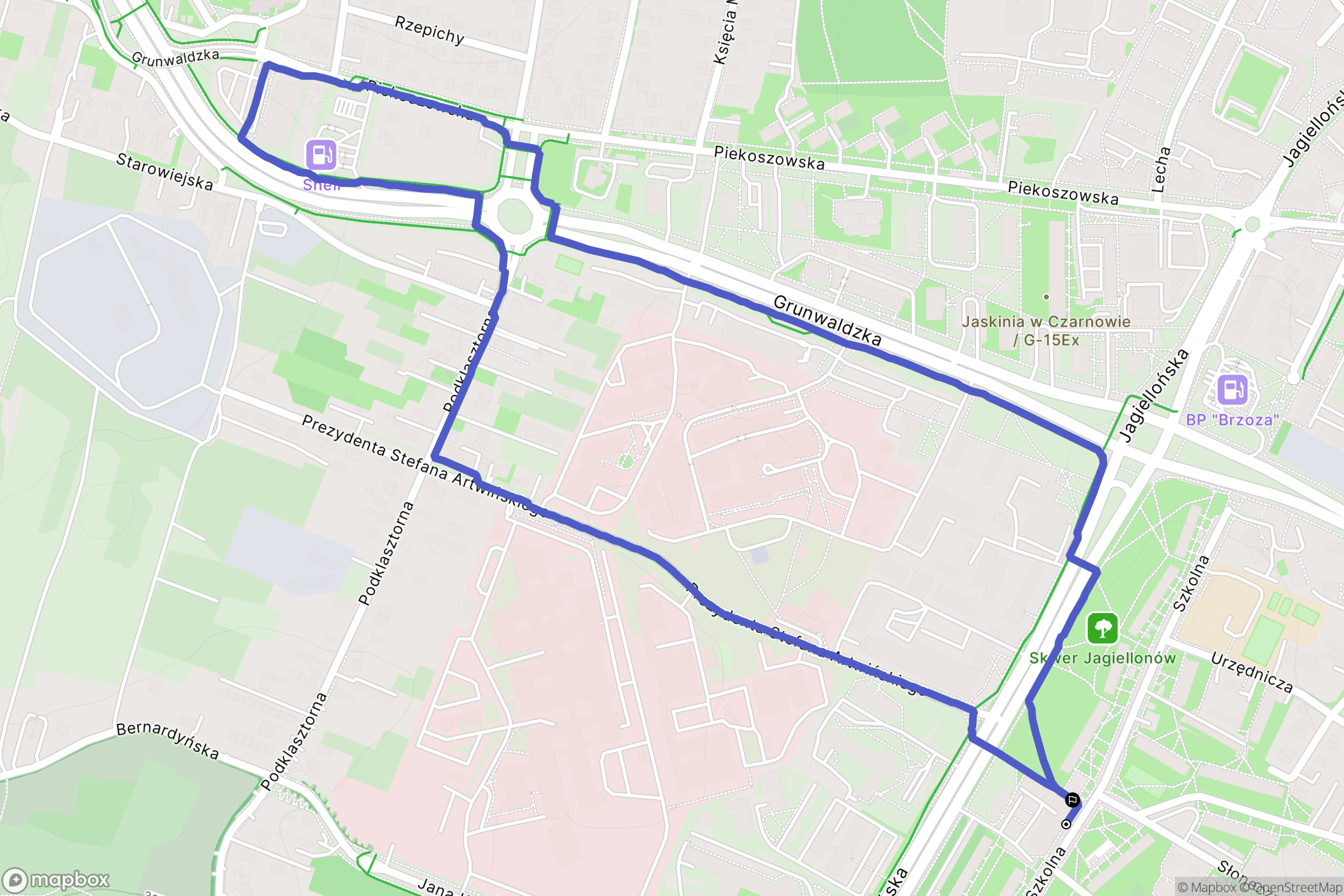 Kielce: mapa trasy - Poland