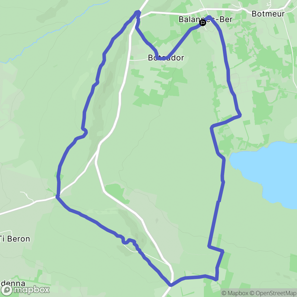 Botmeur : carte du parcours de randonnée - France