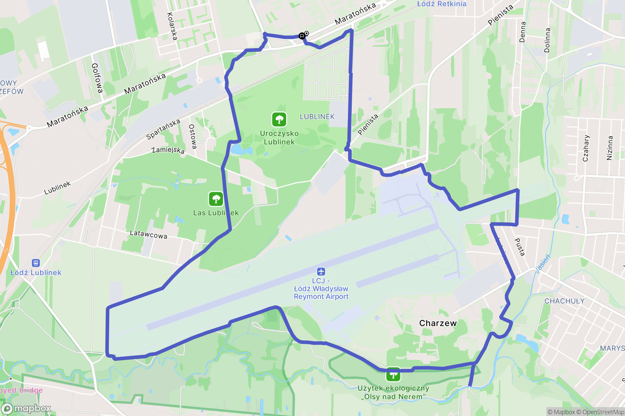 Łódź: mapa trasy - Poland