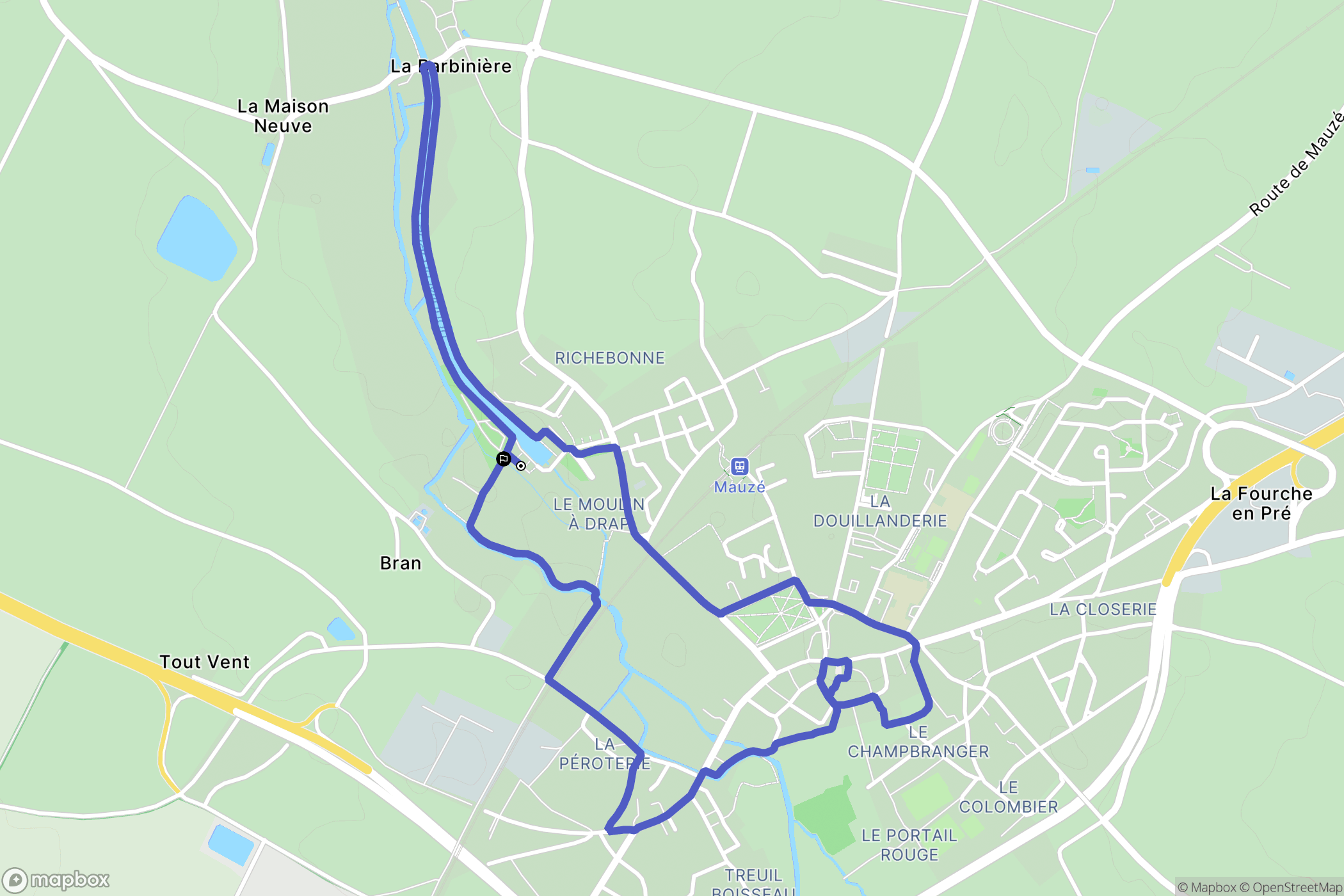 Mauzé-sur-le-Mignon : carte du parcours de randonnée - France