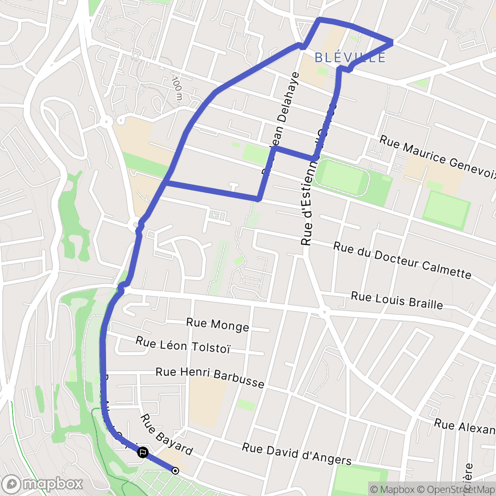 Le Havre : carte du parcours de randonnée - France