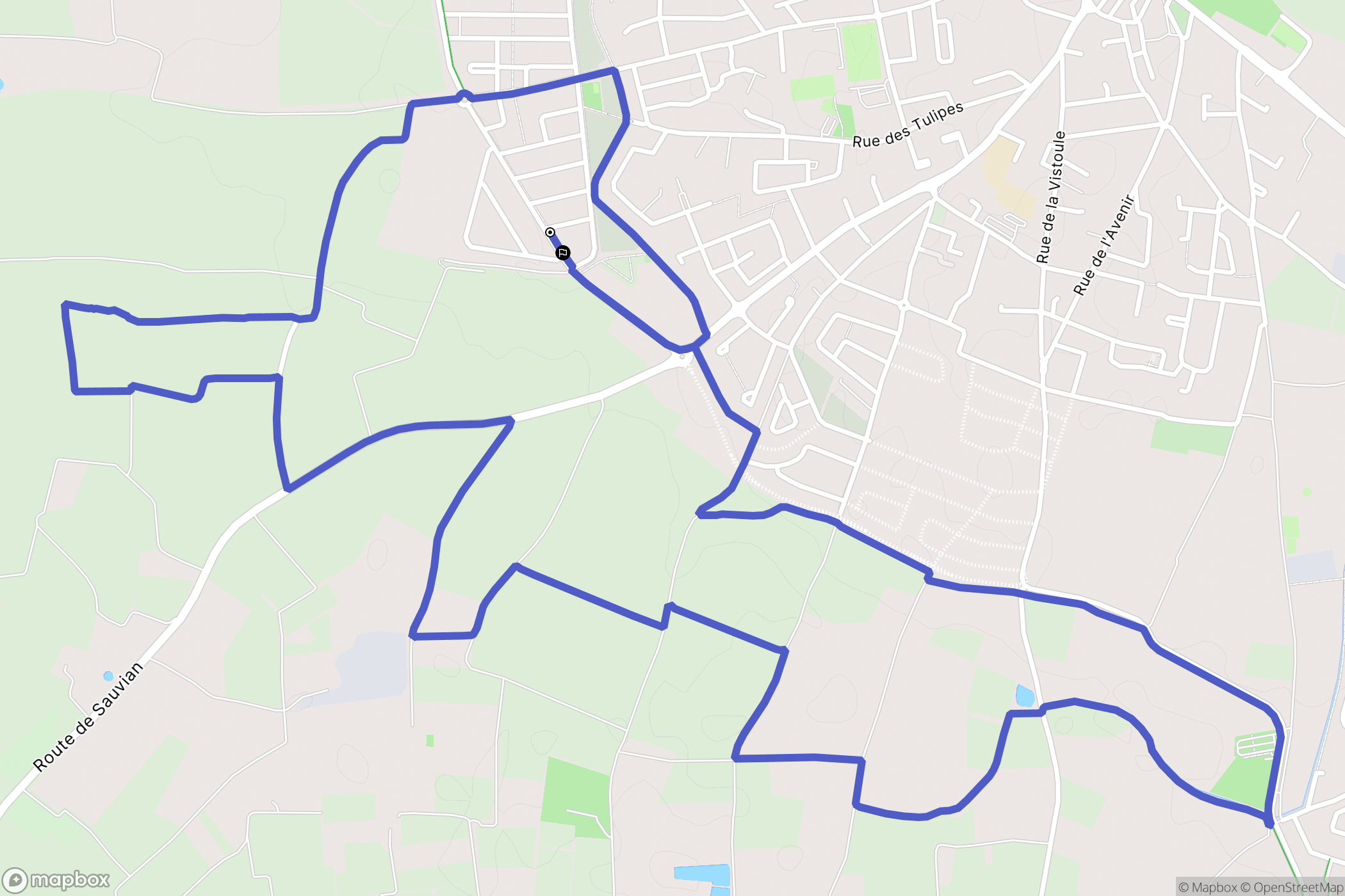 Sauvian : carte du parcours de randonnée - France