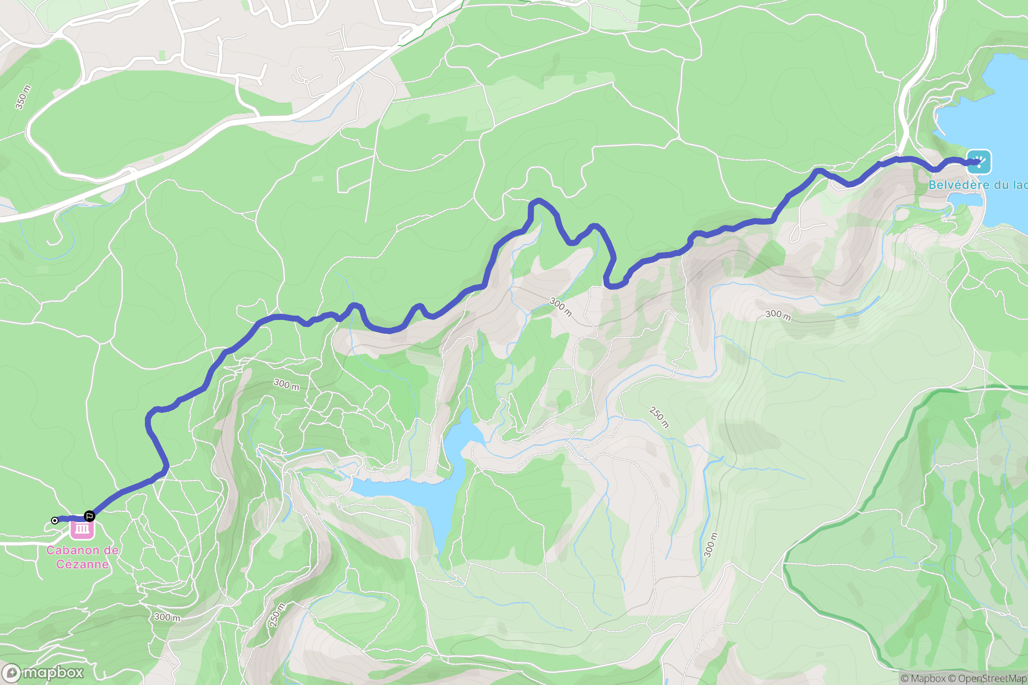 Aix-en-Provence : carte du parcours de randonnée - France