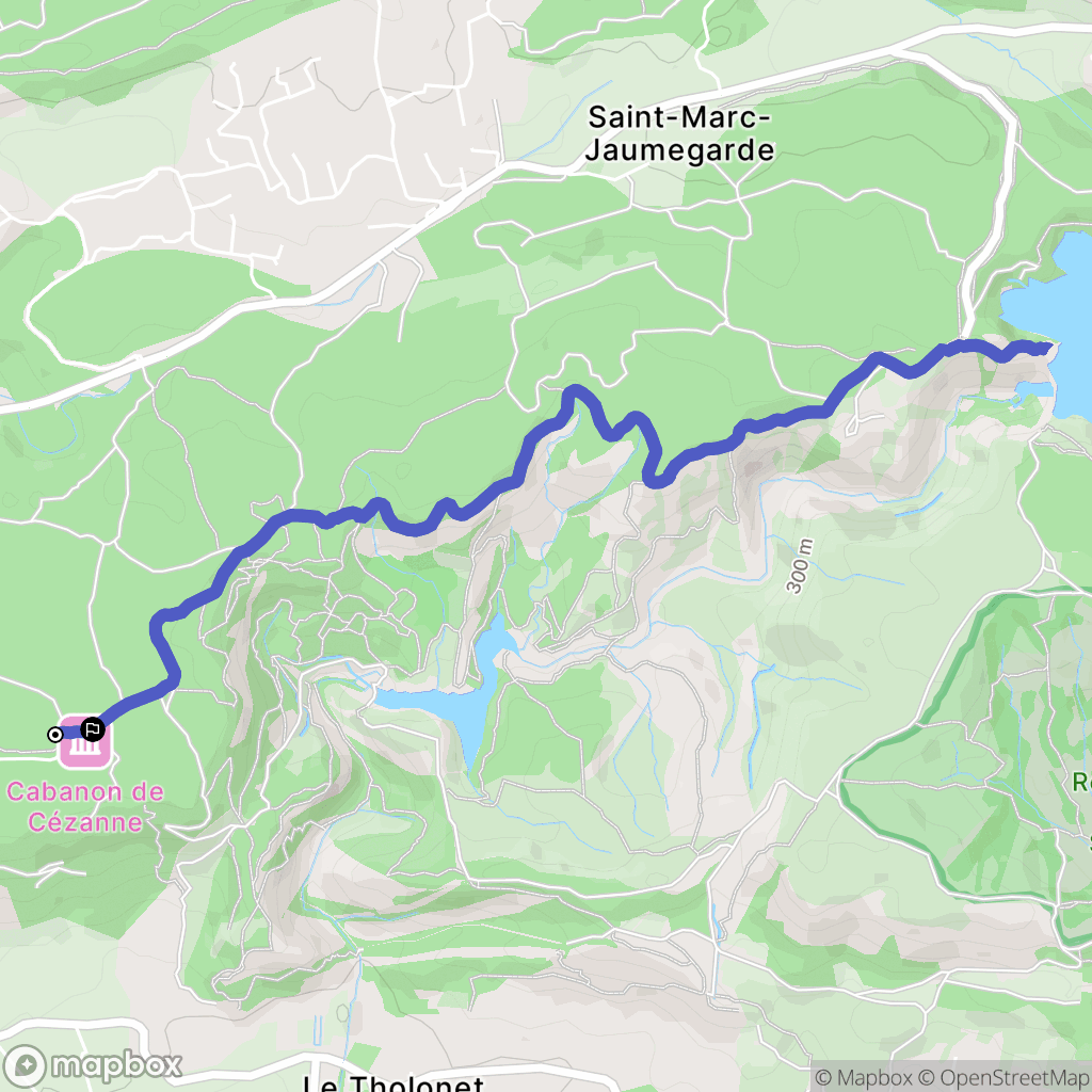 Aix-en-Provence : carte du parcours de randonnée - France