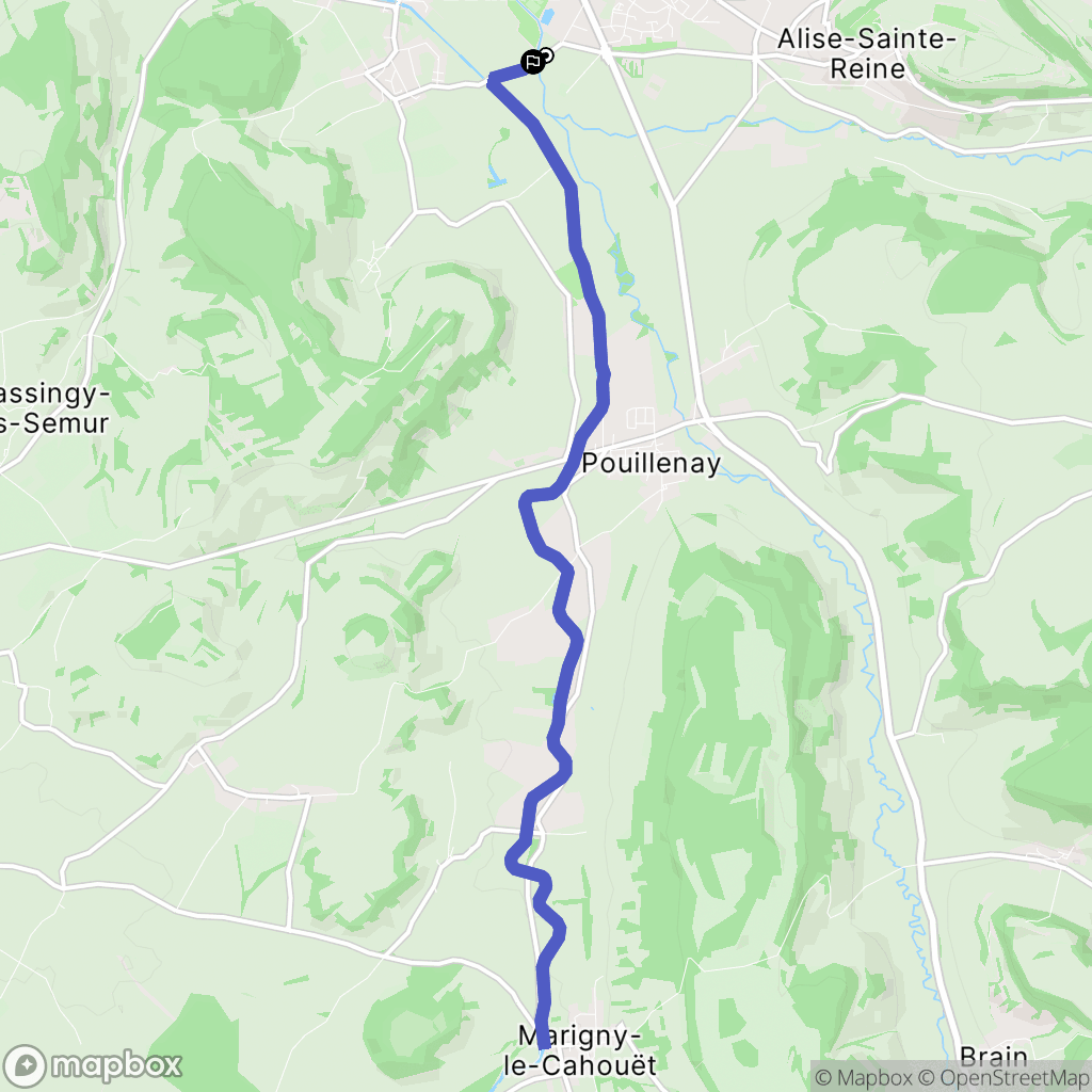 Venarey-les-Laumes : carte du parcours de randonnée - France