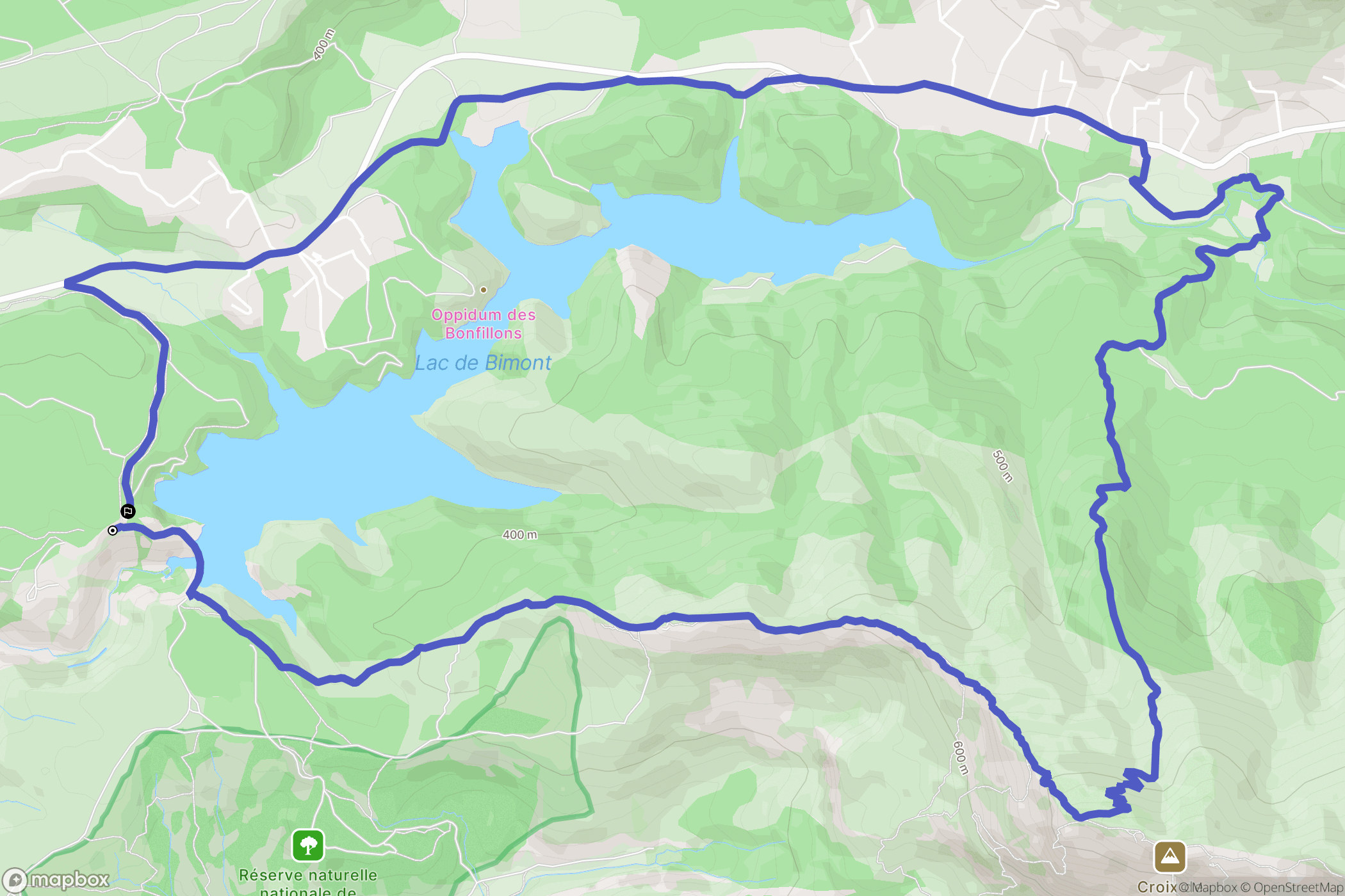 Saint-Marc-Jaumegarde : carte du parcours de randonnée - France