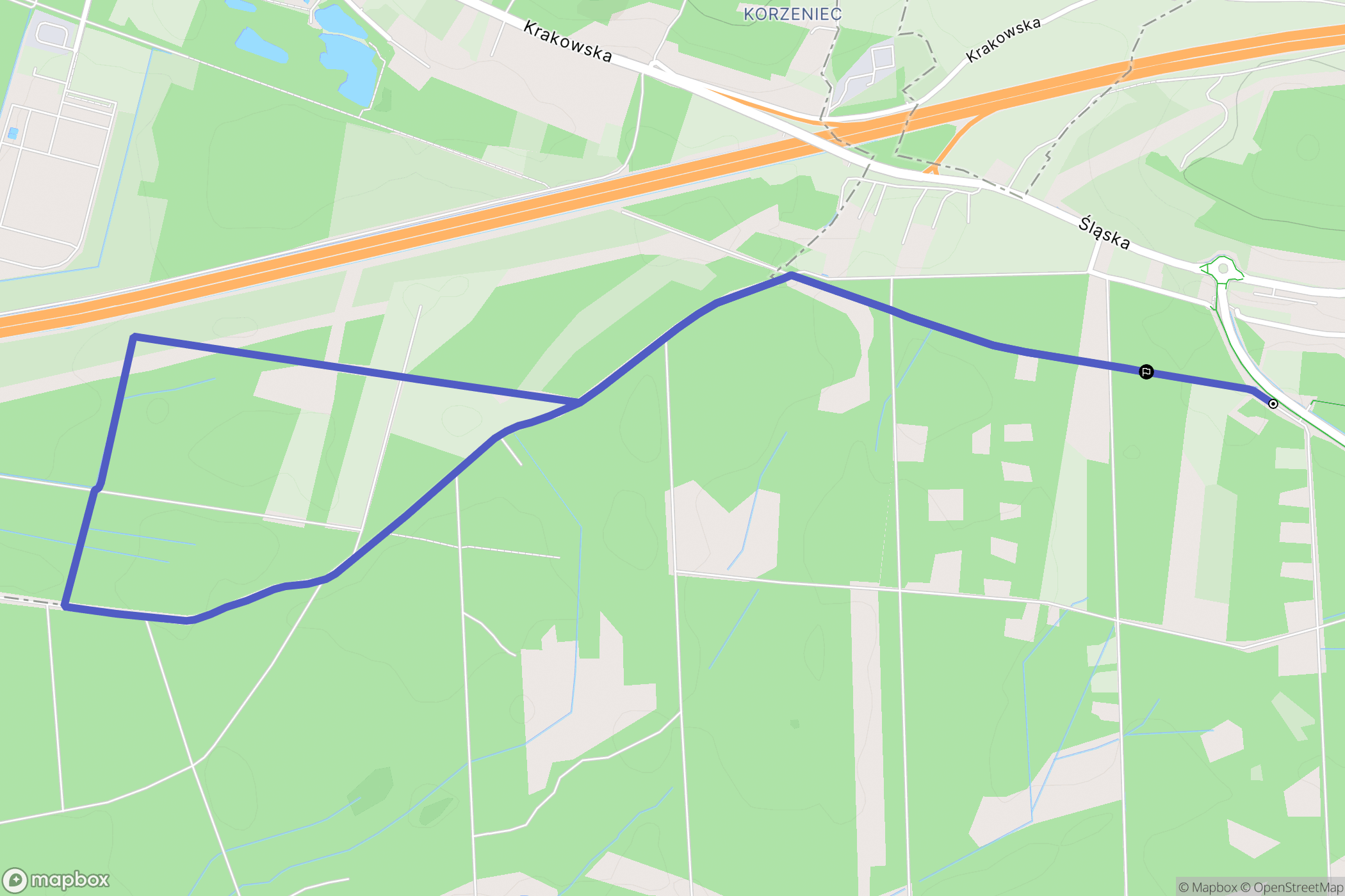Chrzanów: mapa trasy - Poland