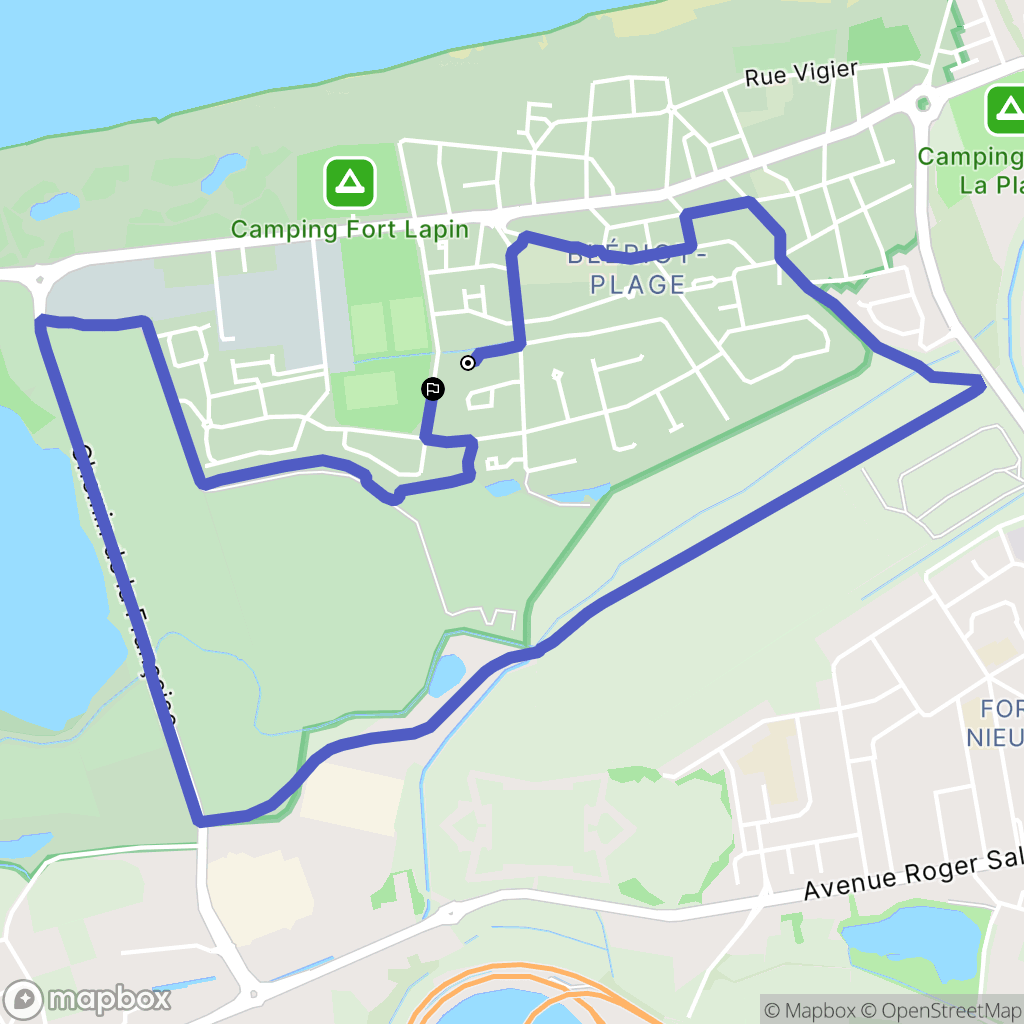 Sangatte : carte du parcours de randonnée - France