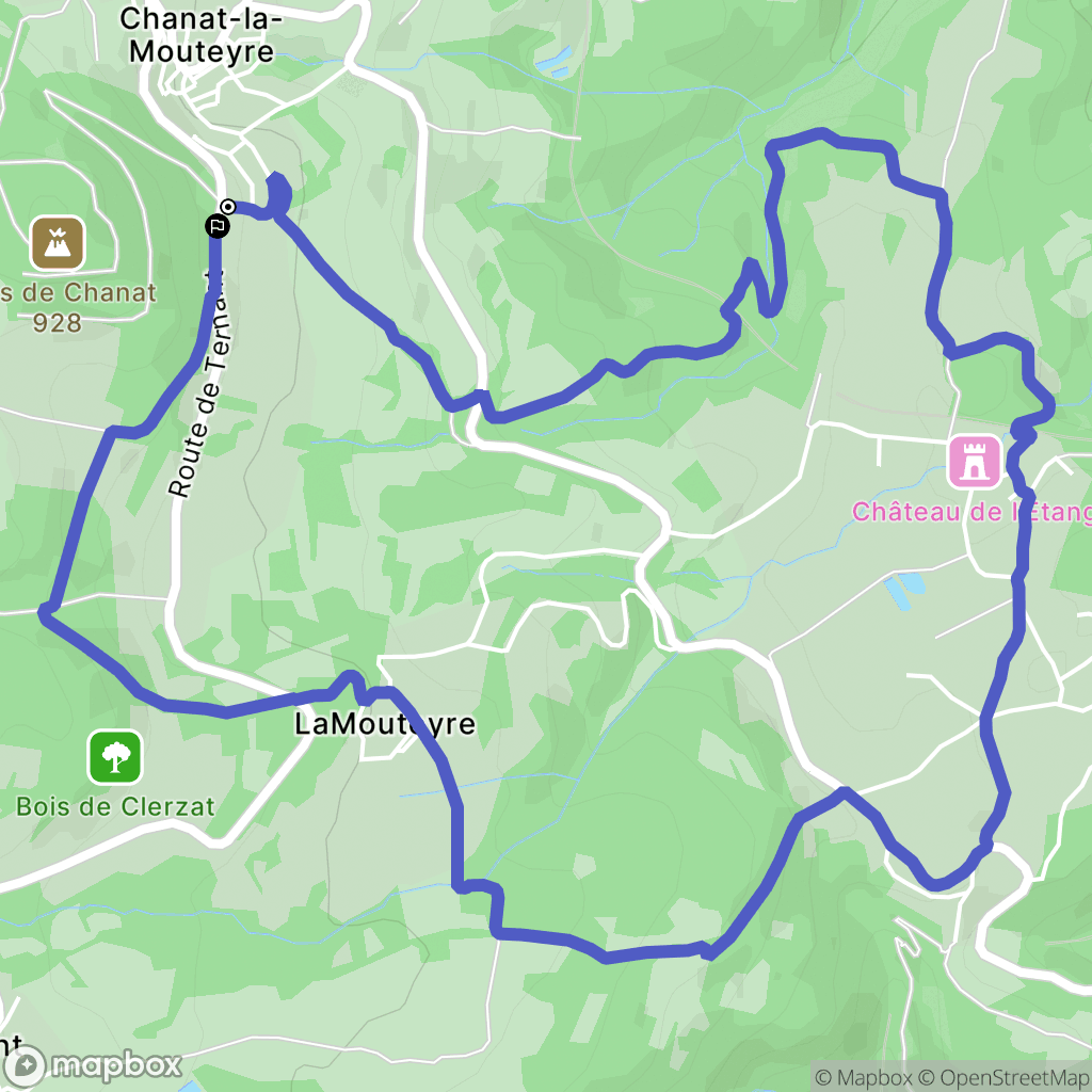 Chanat-la-Mouteyre : carte du parcours de randonnée - France