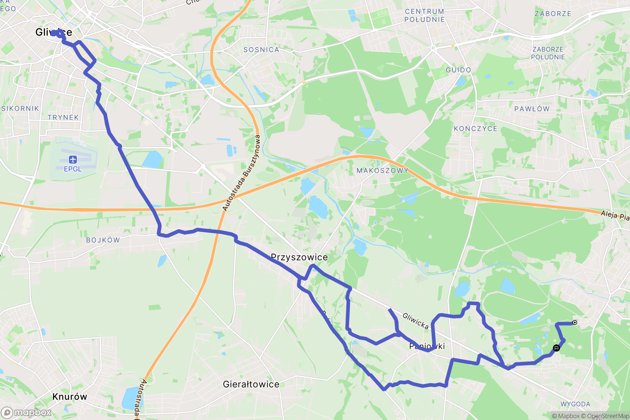 Ruda Śląska: mapa trasy - Poland