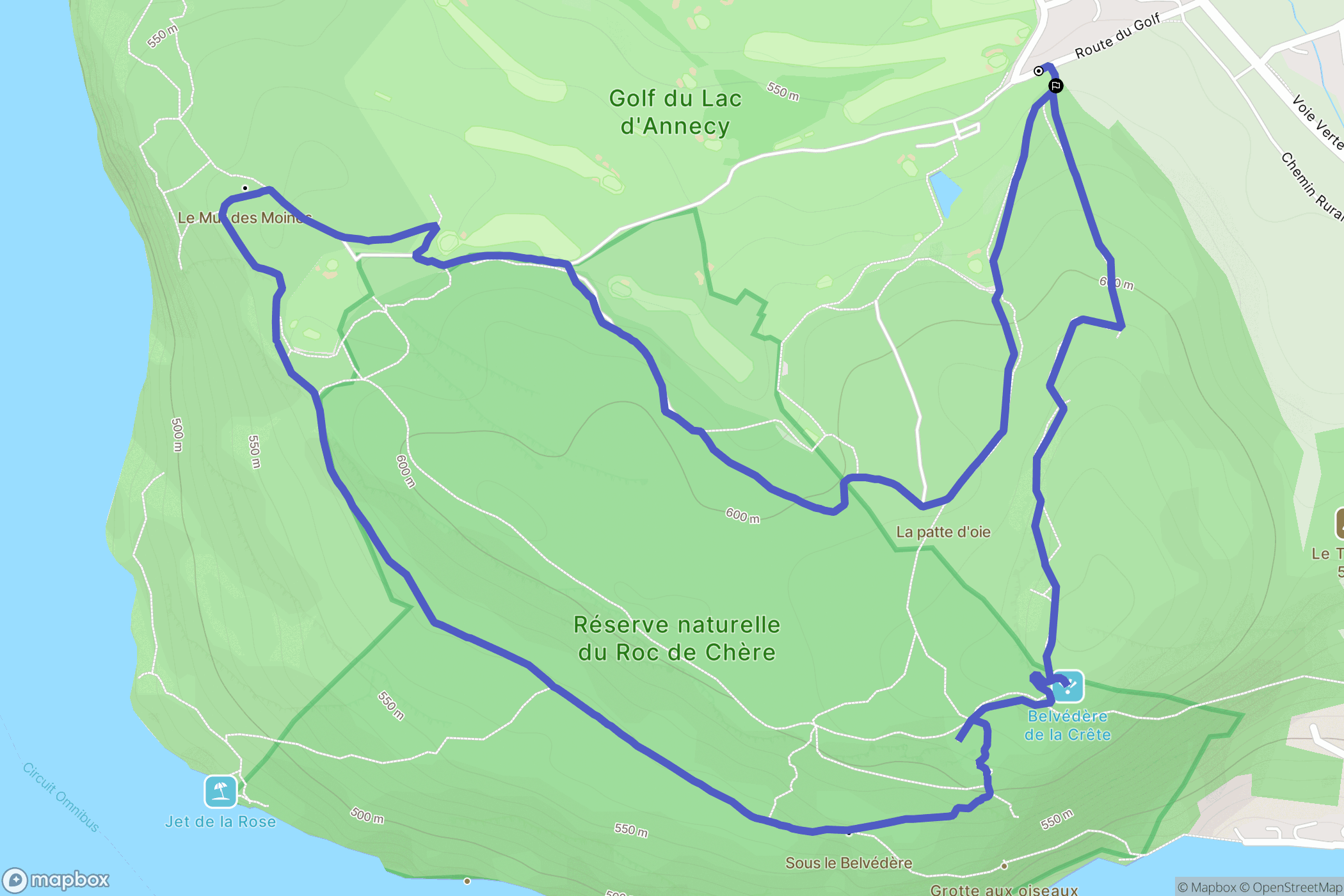 Talloires-Montmin : carte du parcours de randonnée - France