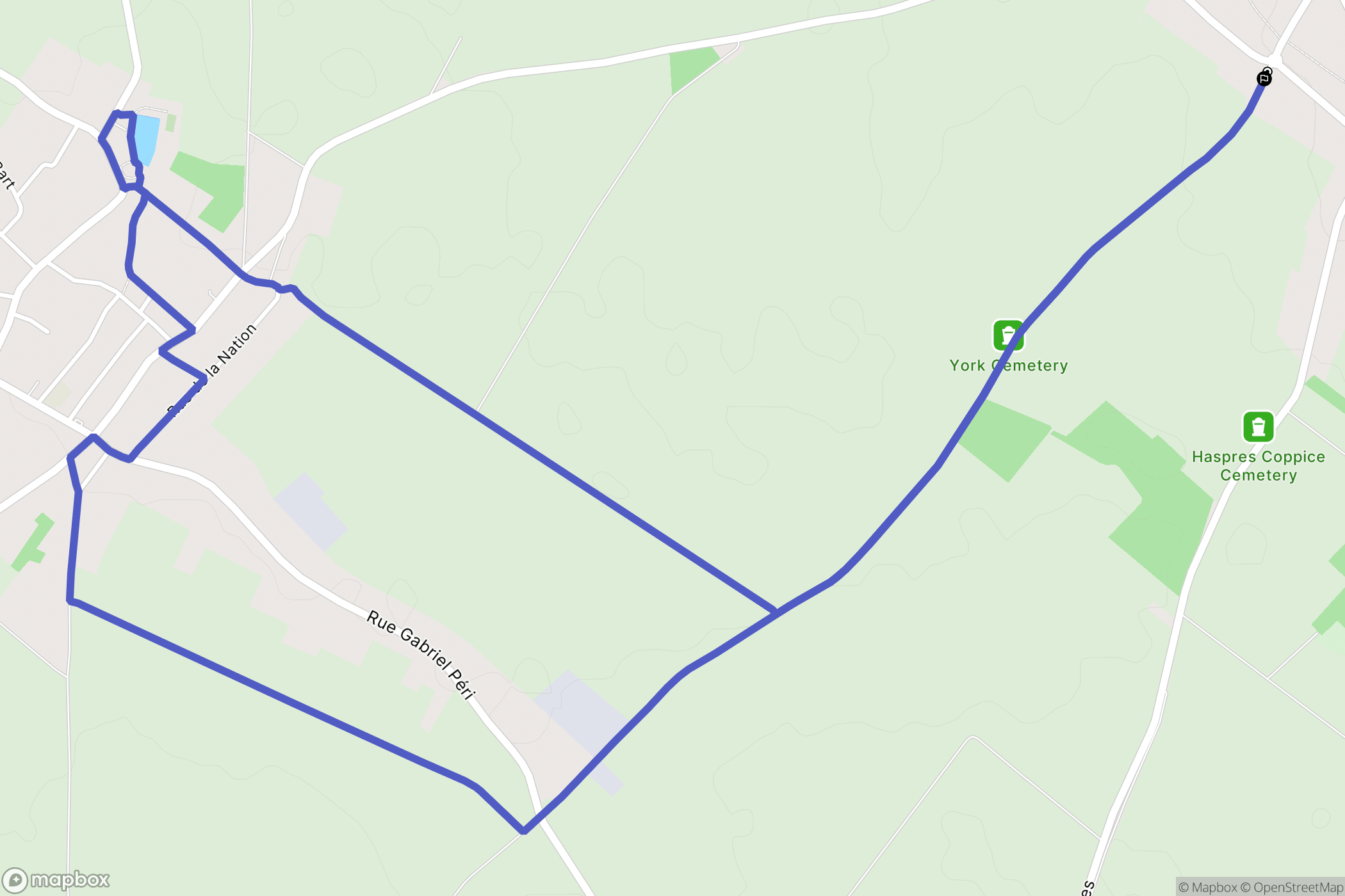 Haspres : carte du parcours de randonnée - France
