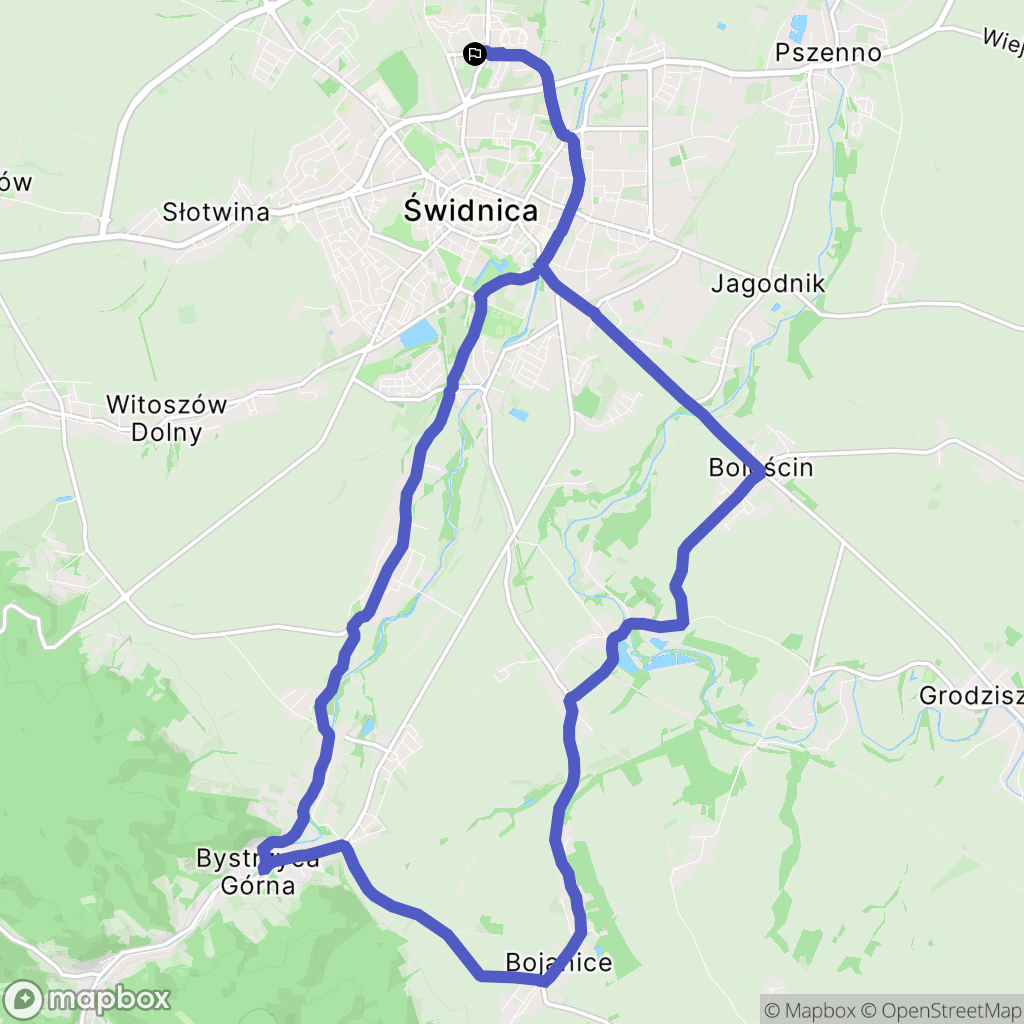 Świdnica: mapa trasy - Poland