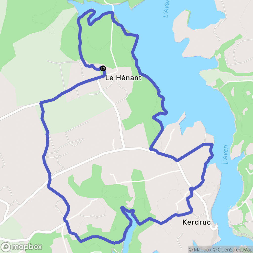Névez : carte du parcours de randonnée - France