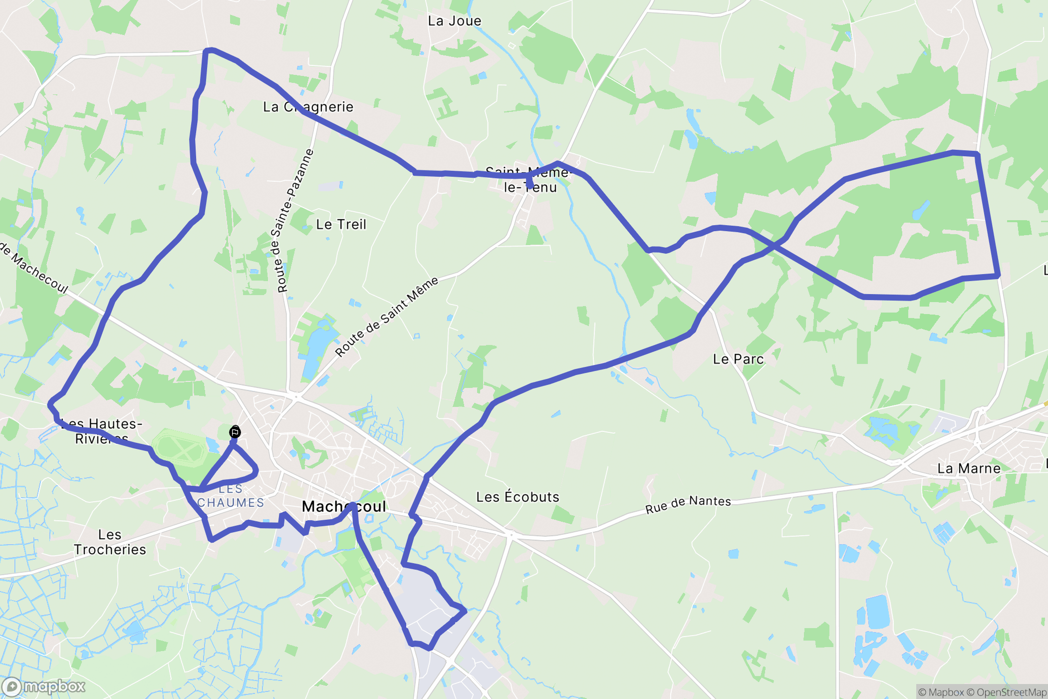 Machecoul-Saint-Même : carte du parcours de randonnée - France