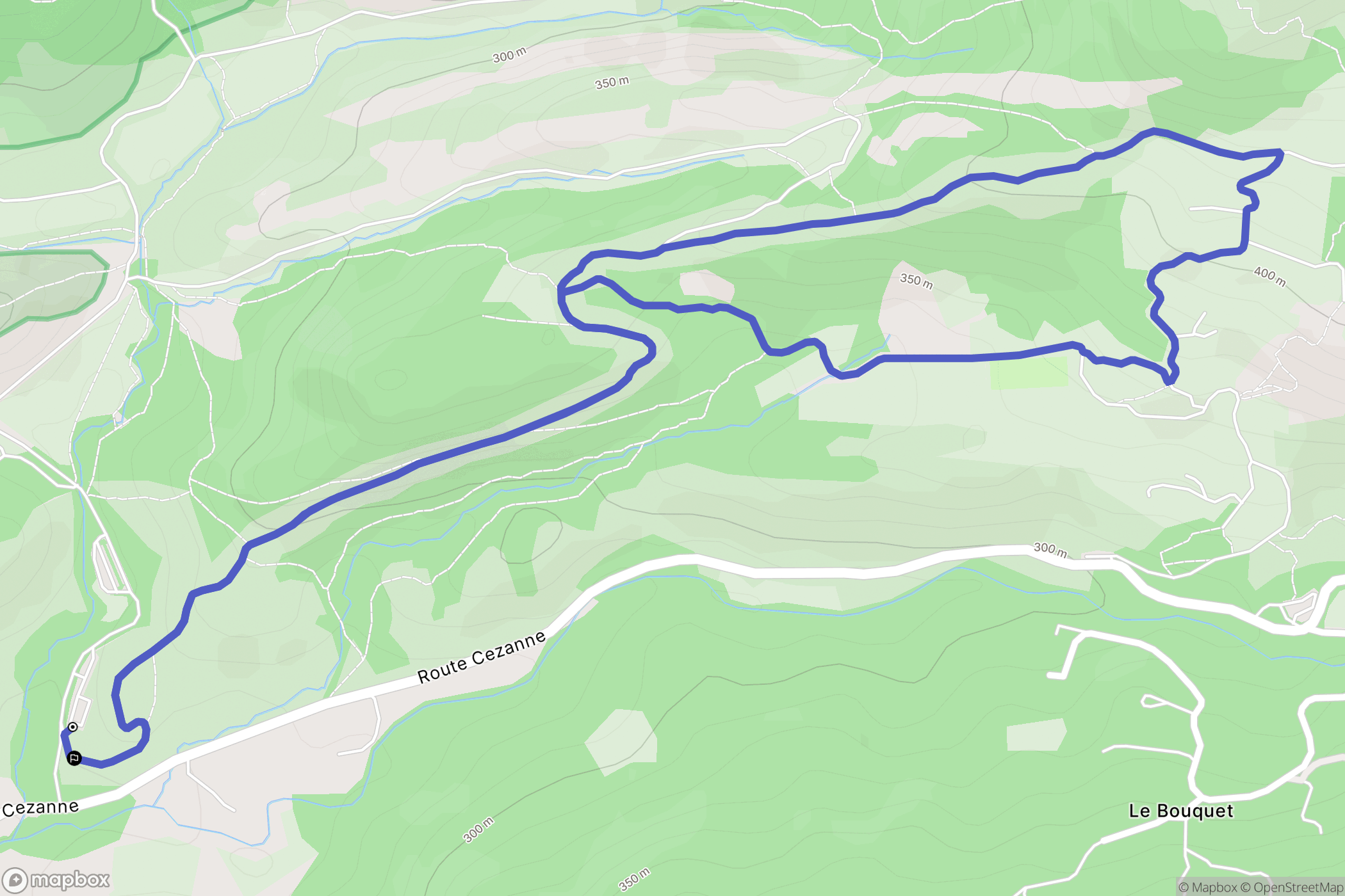Beaurecueil : carte du parcours de randonnée - France