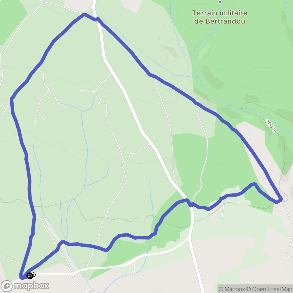 Moussoulens : carte du parcours de randonnée - France