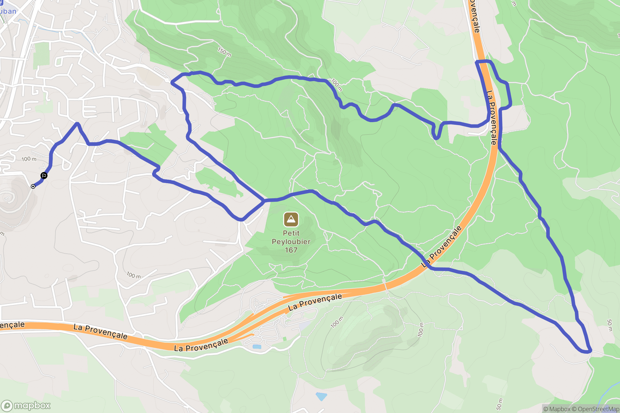 Vidauban : carte du parcours de randonnée - France
