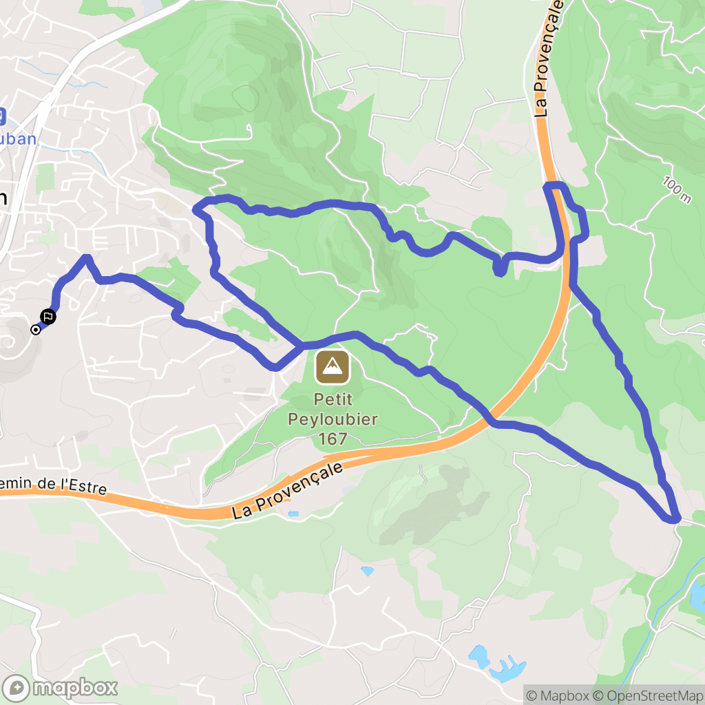 Vidauban : carte du parcours de randonnée - France