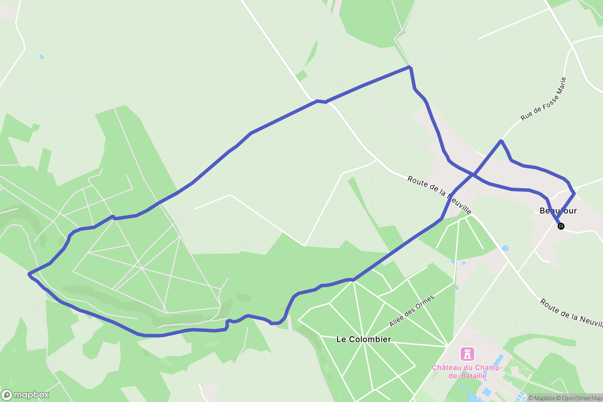 Vitot : carte du parcours de randonnée - France