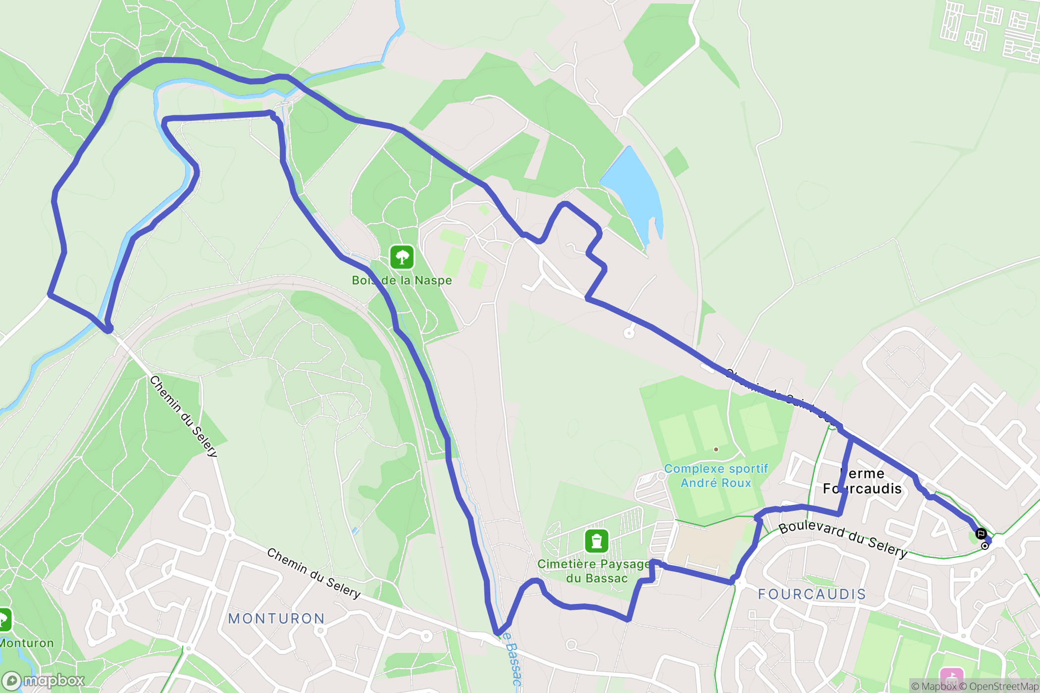 Colomiers : carte du parcours de randonnée - France