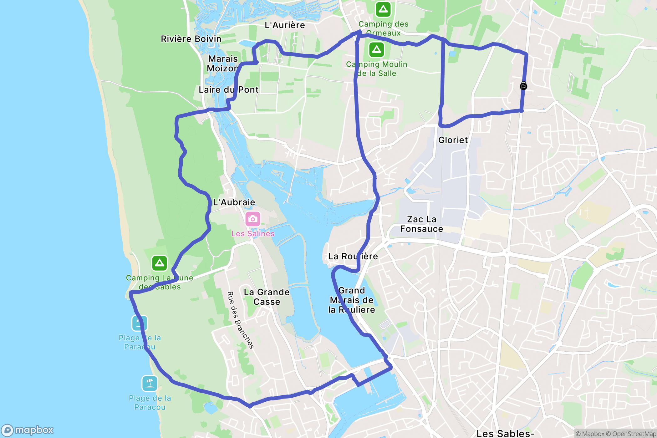 Les Sables-d'Olonne : carte du parcours de randonnée - France