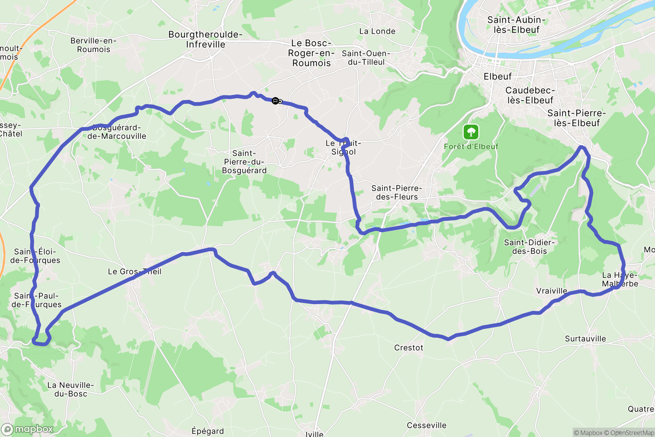 Bosroumois : carte du parcours de randonnée - France