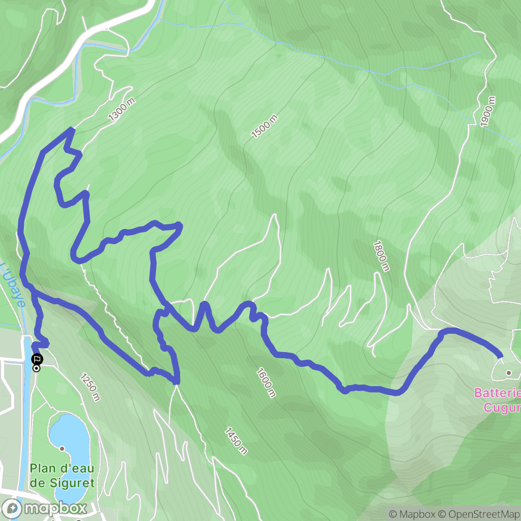 Jausiers : carte du parcours de randonnée - France